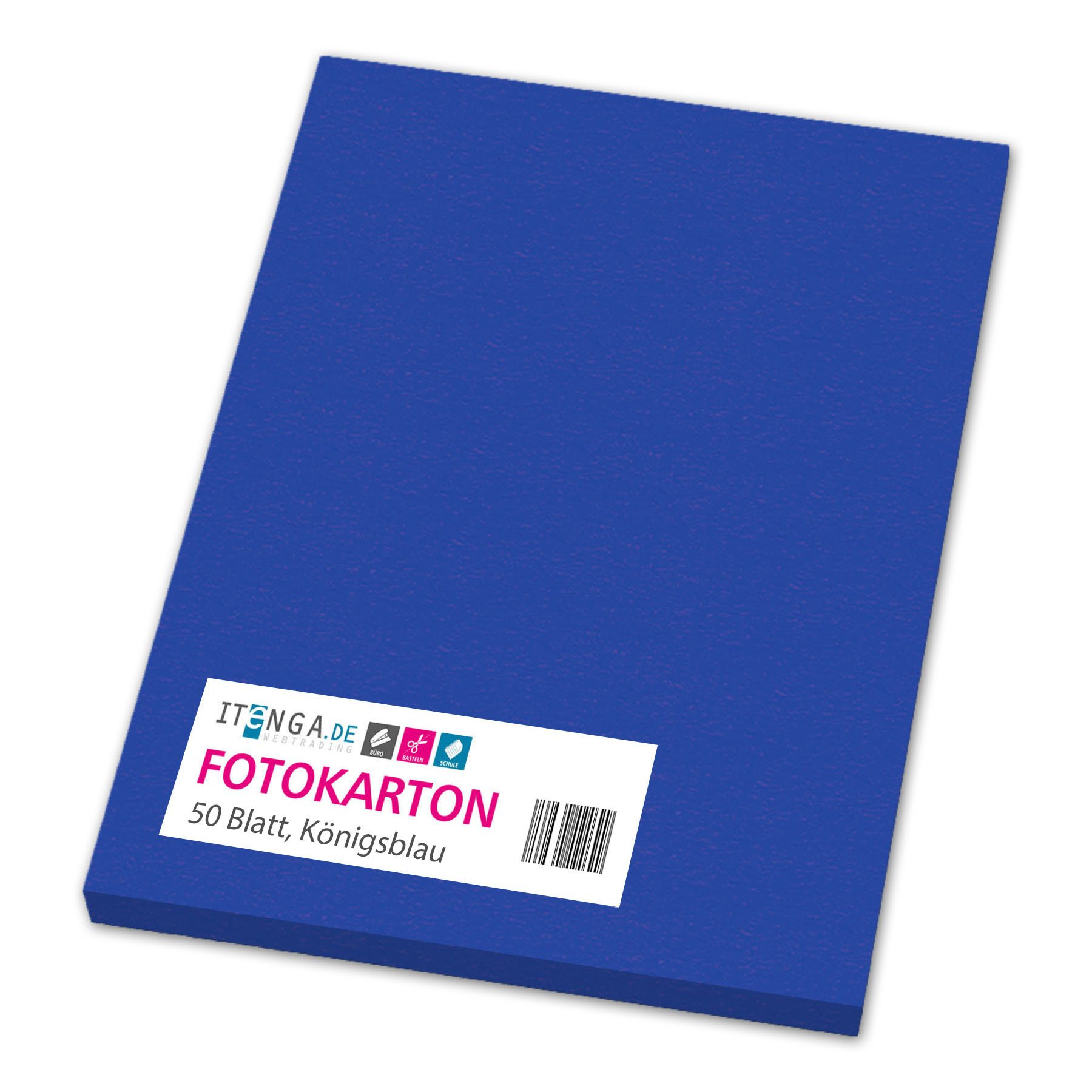 itenga Bastelkartonpapier itenga Fotokarton A4 KÖNIGSBLAU 50 Blatt 300 g/qm