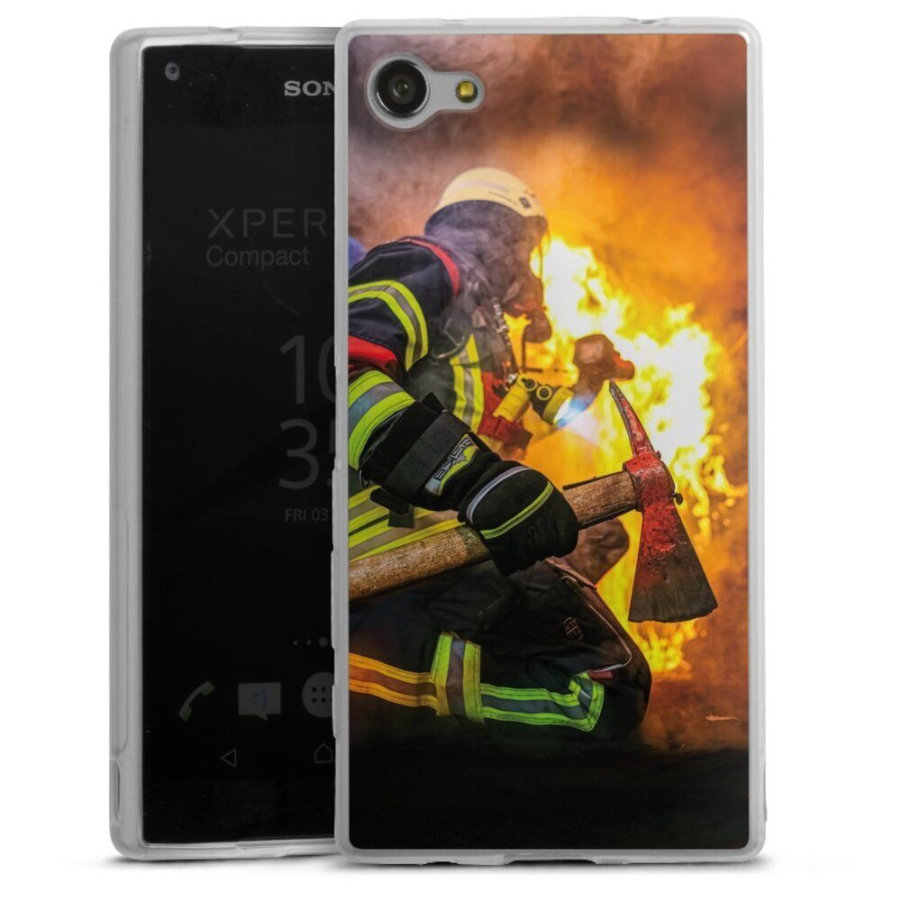 DeinDesign Handyhülle Feuerwehr Feuer Lebensretter Volunteer Firefighter, Sony Xperia Z5 Compact Slim Case Silikon Hülle Ultra Dünn Schutzhülle