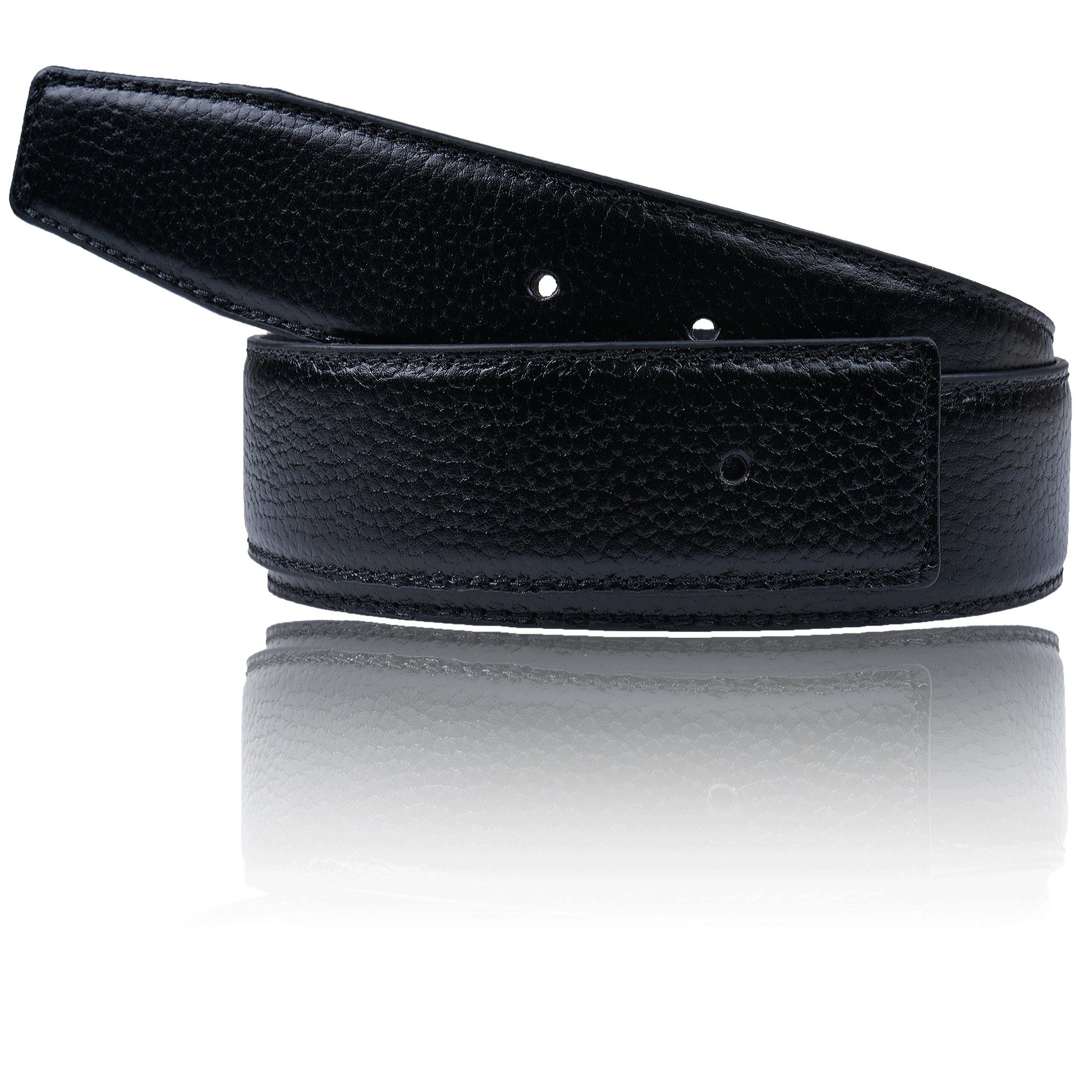 Erdi Ünver Ledergürtel Wendegürtel Schwarz 40mm ohne H Schnalle & H Gürtelschnalle Gürtel ohne Schnalle