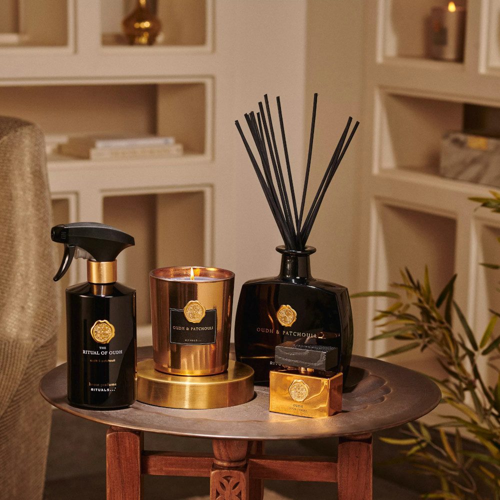 Rituals Raumduft RITUALS The Ritual of Oudh Parfum d’Interieur – 500 ml Raumspray (Praktischer 500 ml Zerstäuber für schnelles Auffrischen großer Räume)