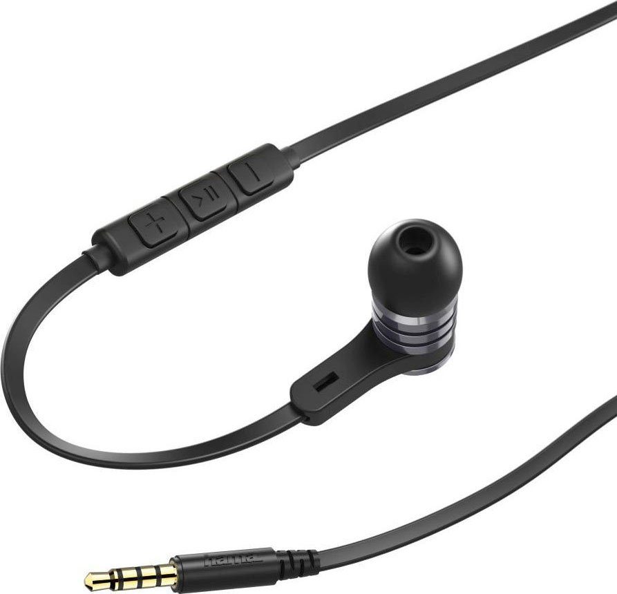 Hama In Ear Ohrhörer, Headset mit Mikrofon Intense In-Ear-Kopfhörer