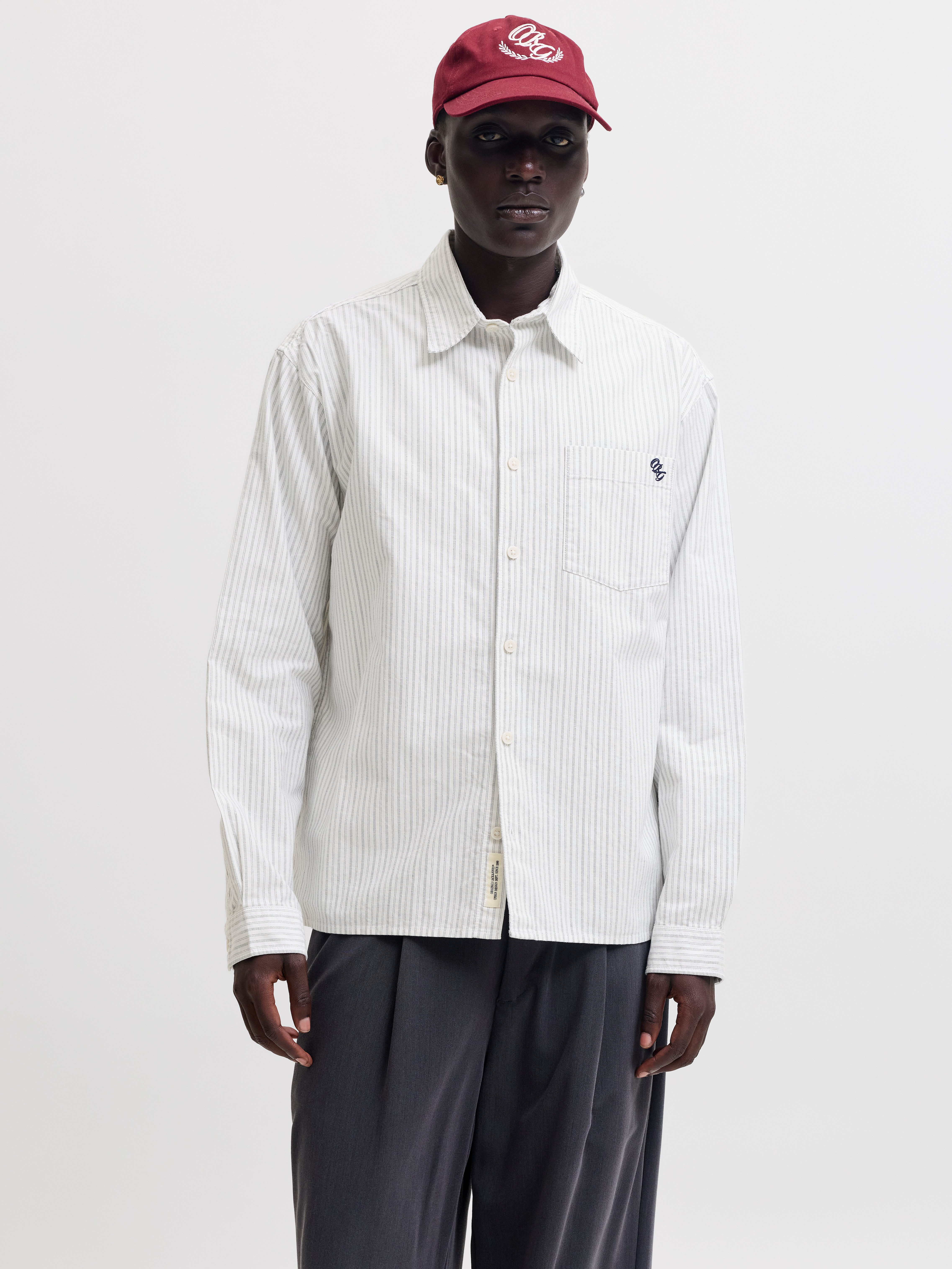 Jack & Jones Langarmhemd JORFREDERIKSBERG OXFORD SHIRT LS SN Baumwolle, locker geschnitten
