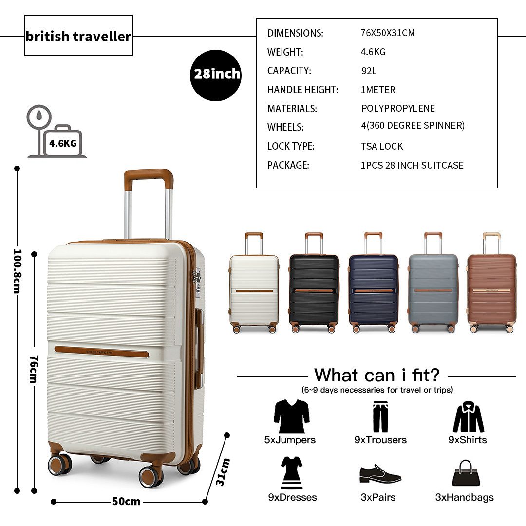 British Traveller Handgepäck-Trolley Reisekoffer Hartschalenkoffer aus 100% günstig online kaufen