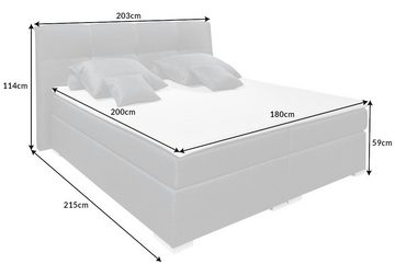 riess-ambiente Boxspringbett BOLOGNA 180x200cm anthrazit (Einzelartikel, 1-St), Stoff · inkl. Matratze & Topper · H2 · Modern Design