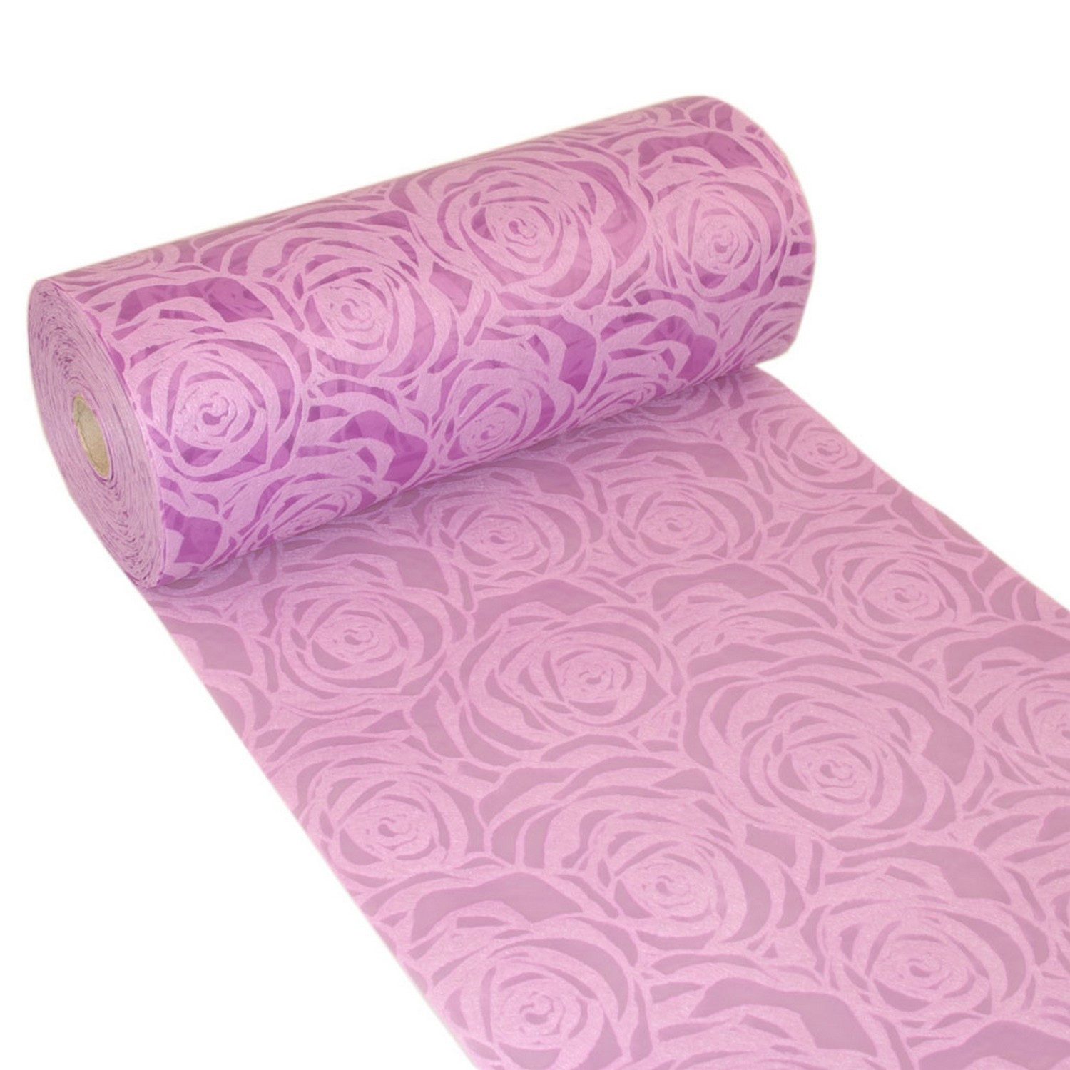Deko AS Tischläufer Dekoflor® 300mm x 5m Tischläufer Rosenmuster lavendel Deko Tischband (1-tlg, 1 Rolle Tischläufer), Strapazierfähig