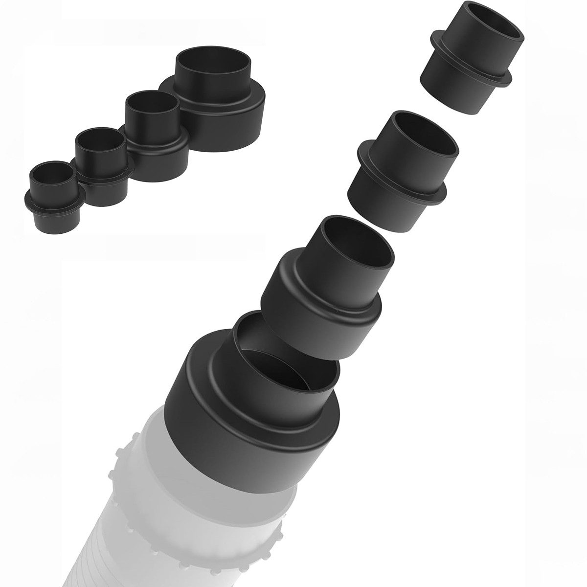 Güde Akku-Laubbläser Adapter 4 Teilig / 100 60 40 34 28 mm - Absauganlage Reduzierstücke