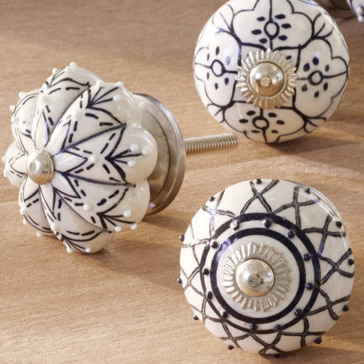 Mirabeau Kommode Kommodengriffe 6er Set Giéville weiß/schwarz