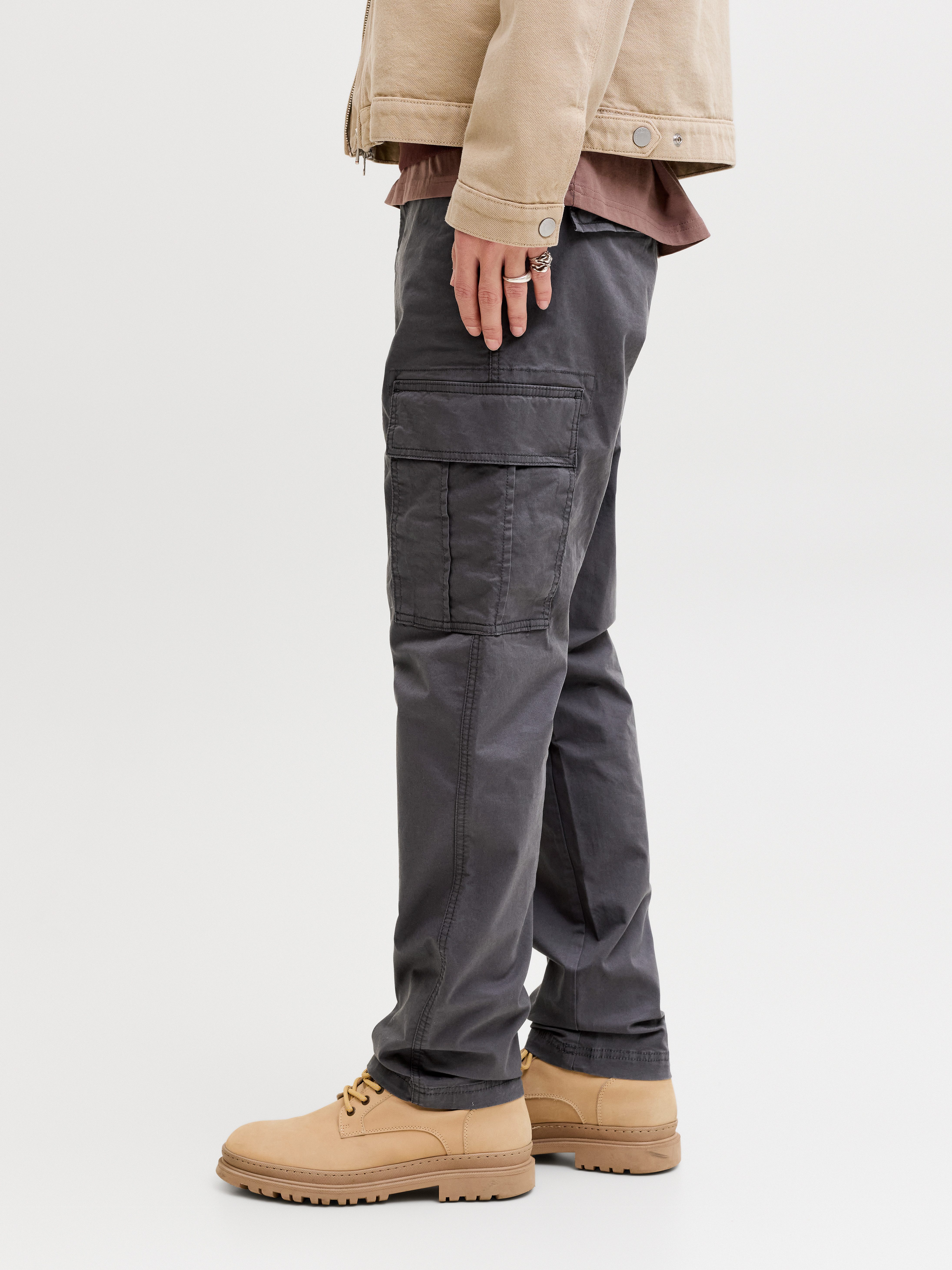 Jack & Jones Cargohose JPSTKANE FRANK CARGO NOOS Baumwollmischung, locker geschnitten