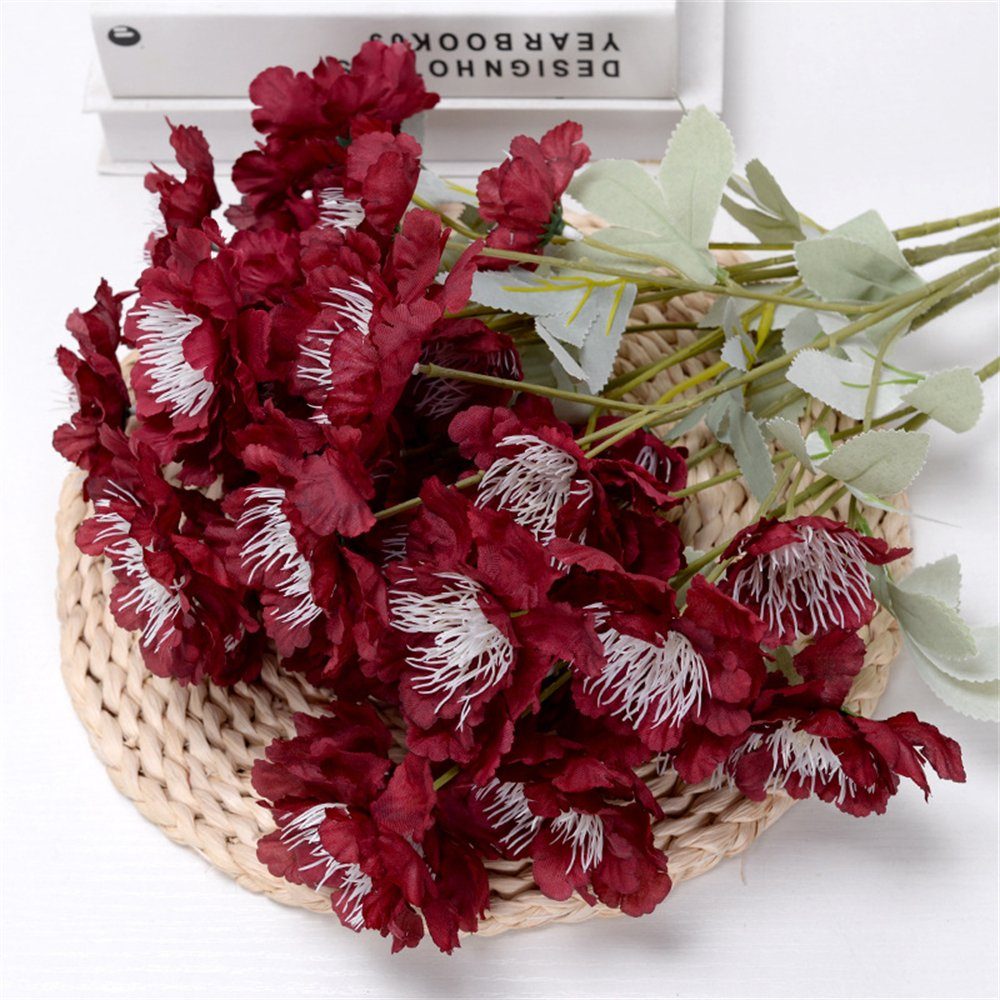Kunstblumenstrauß Pfingstrose Künstliche Blume,Hochzeit Heimdekoration Gefälschte Blume, Rouemi, 10pcs Rot