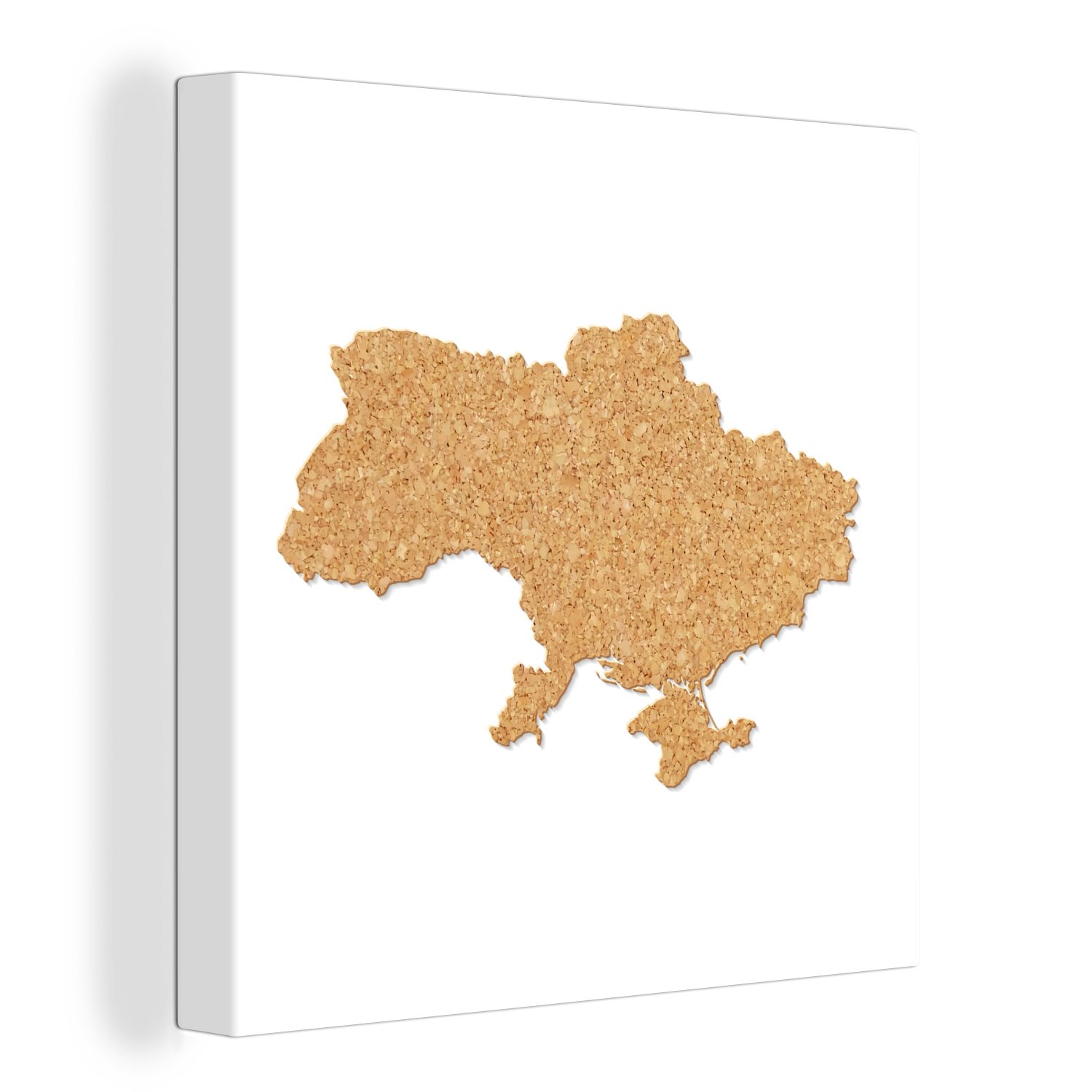 OneMillionCanvasses® Leinwandbild Illustration der Ukraine in Kork, (1 St), Leinwand Bilder für Wohnzimmer Schlafzimmer | Leinwandbilder