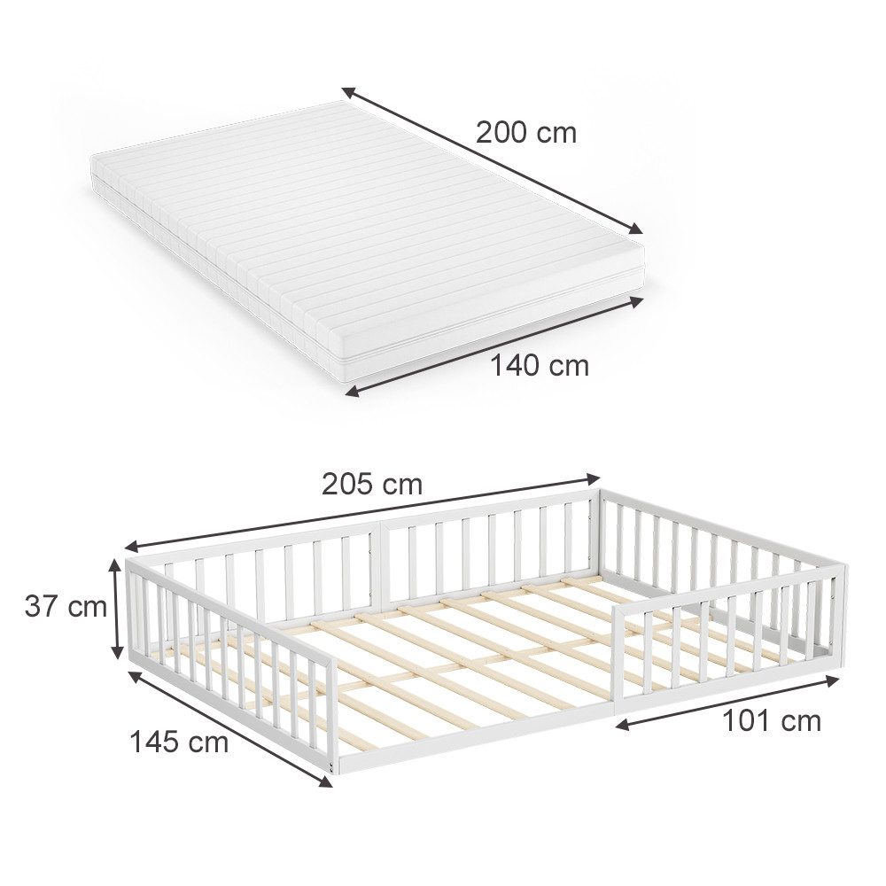 VitaliSpa® Kinderbett Minno, Weiß, 140x200 mit günstig online kaufen