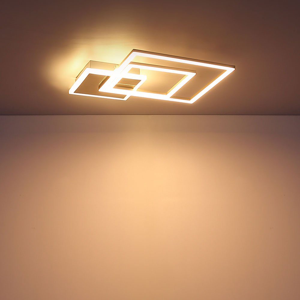 Ess etc-shop Deckenleuchte, eckig LED Wohn Zimmer LED Deckenlampe verbaut, Design fest Beleuchtung LED-Leuchtmittel