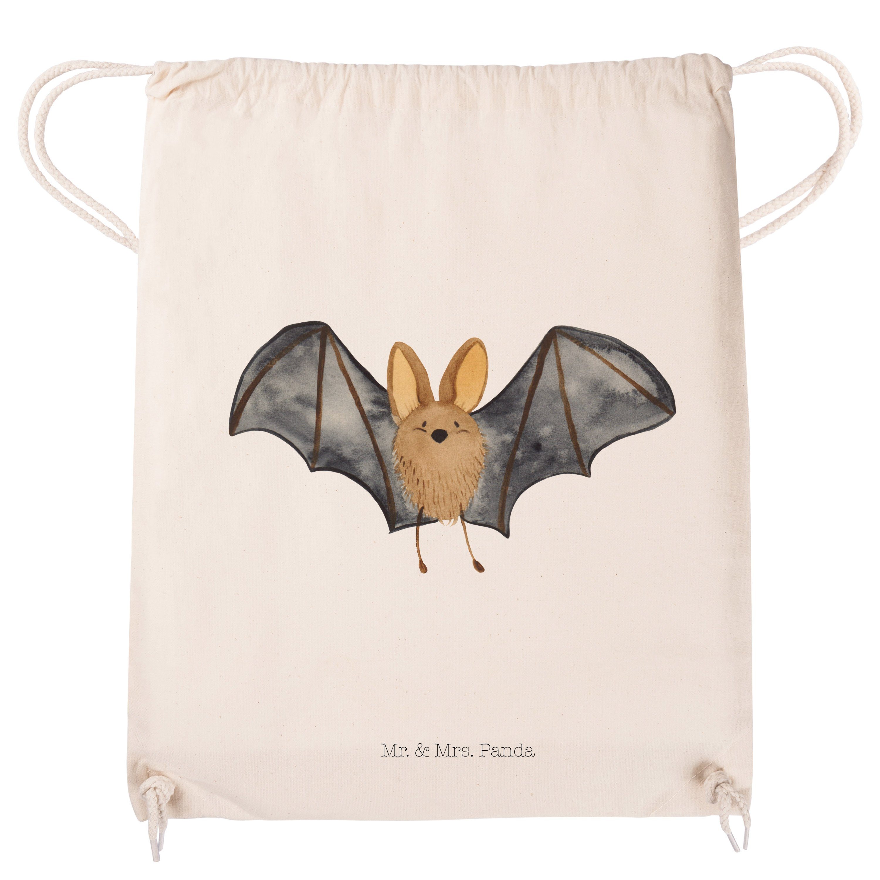 (1-tlg) Fledermaus Tiere, Geschenk, - Mrs. Panda Mr. Sporttasche - Stoffbeute Flügel Tasche, Transparent &