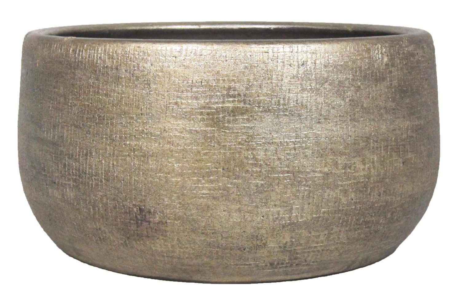 INNA-Glas Dekoschale Keramik Schale mit Maserung, Gold, 15 cm, Ø 33 cm