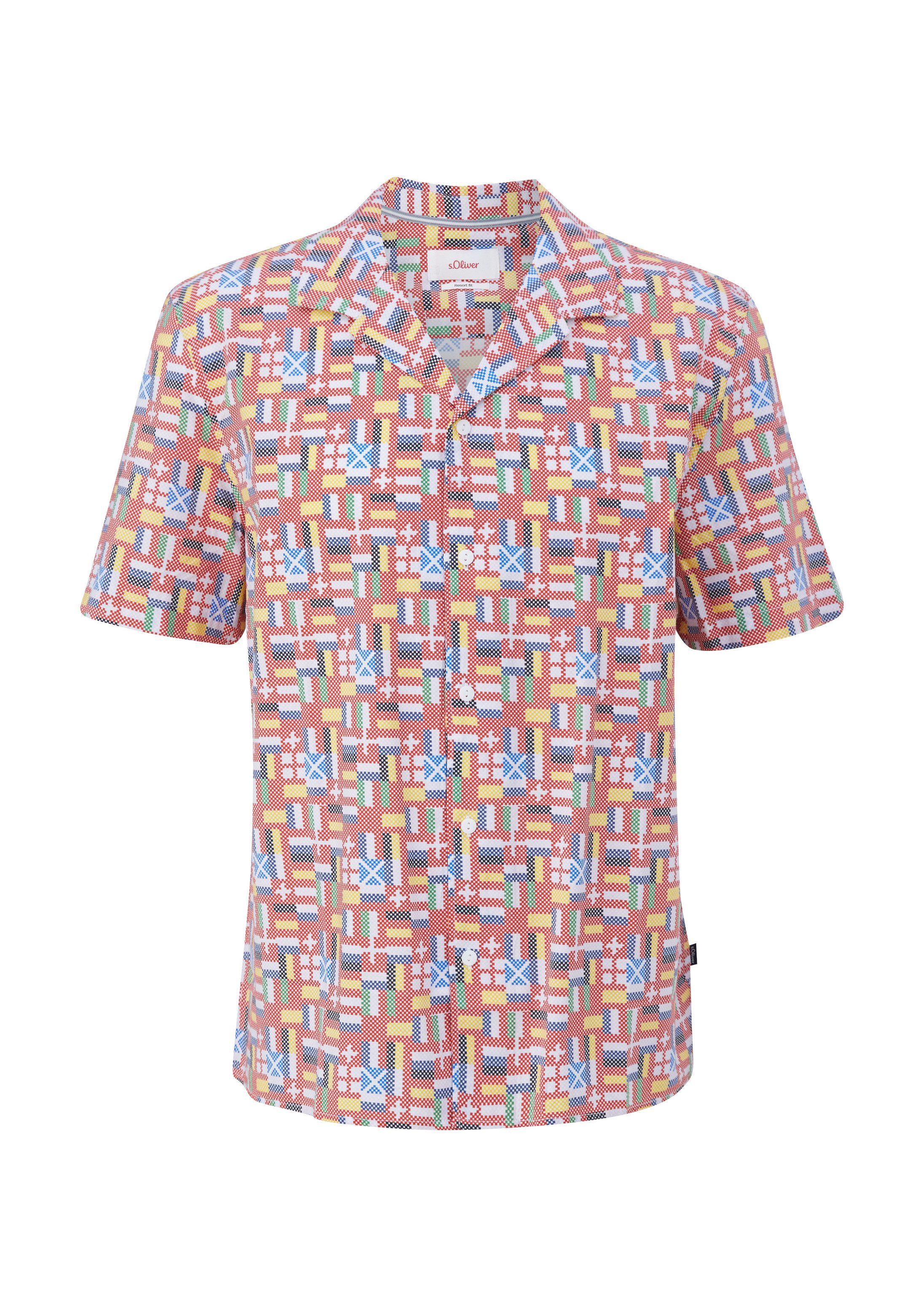 s.Oliver Kurzarmhemd Hemd Unisex Kurzarmhemd mit EM-Print