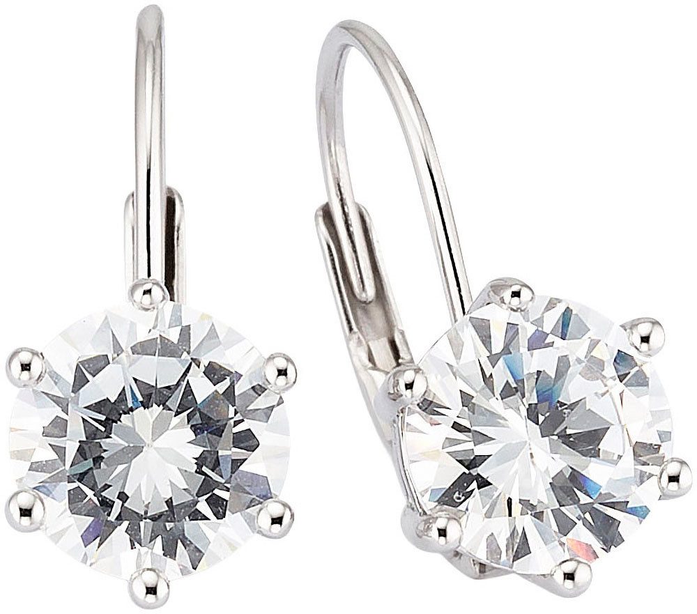 Bruno Banani Paar Ohrhänger Schmuck Geschenk Silber Ohrring mit Glitzerstein, mit Zirkonia (synth)
