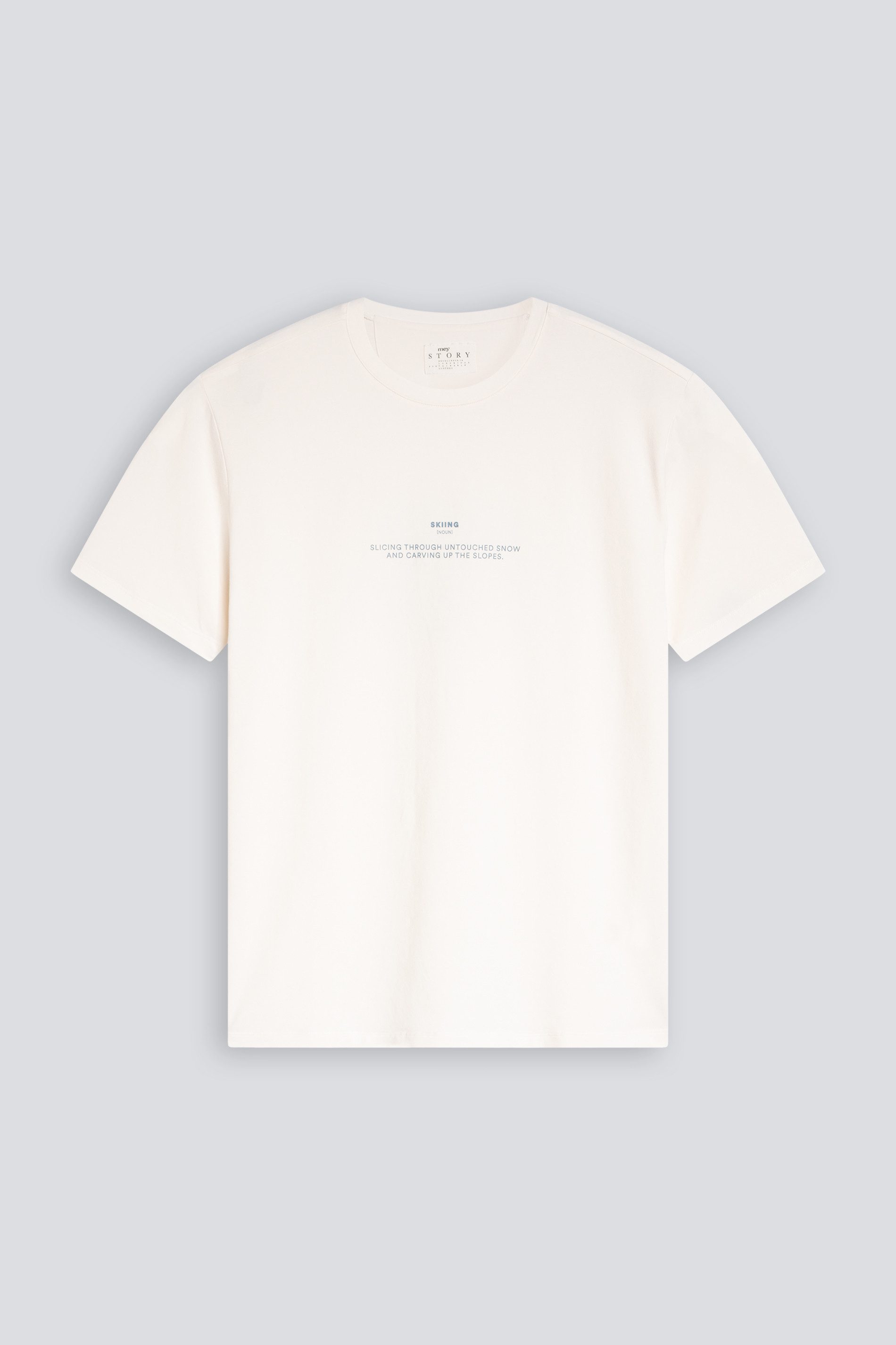 Mey Kurzarmshirt Mey Herren T-Shirt Serie Skiing Text-Print (1-tlg)
