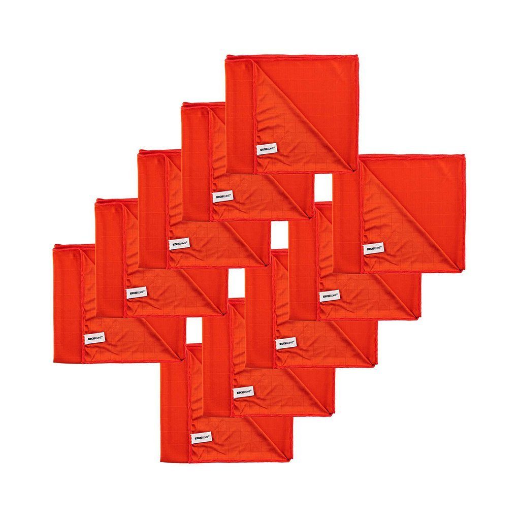 Kochblume Geschirrtuch Poliertuch 50 x 60 cm, (Spar-Set, 10-tlg), 280g/qm Qualtität rot