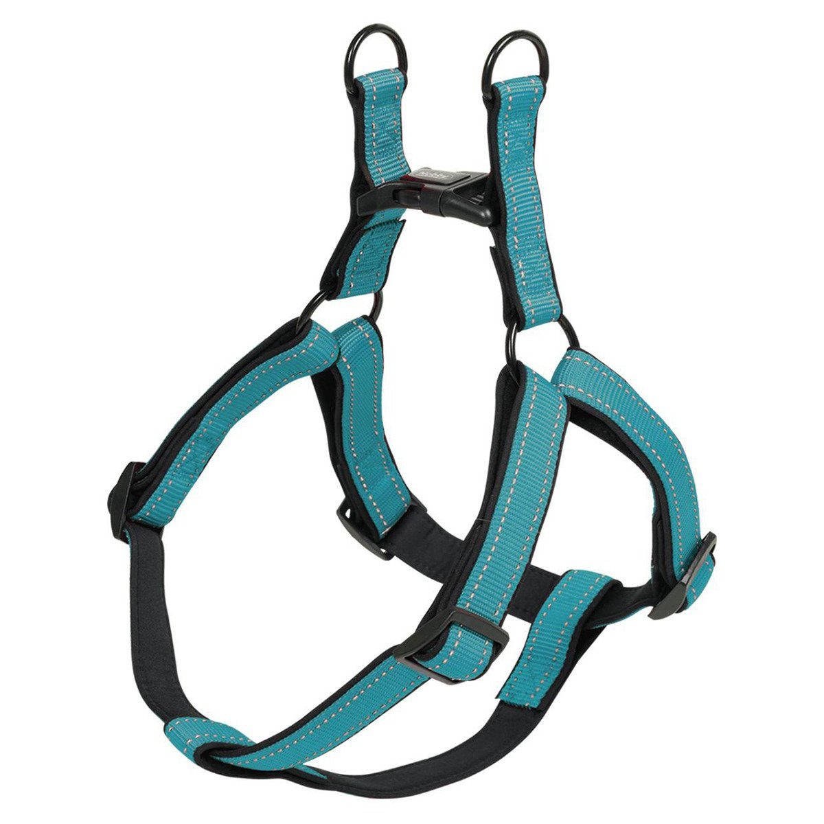 Nobby Hunde-Geschirr Geschirr Classic Reflect Soft türkis/schwarz