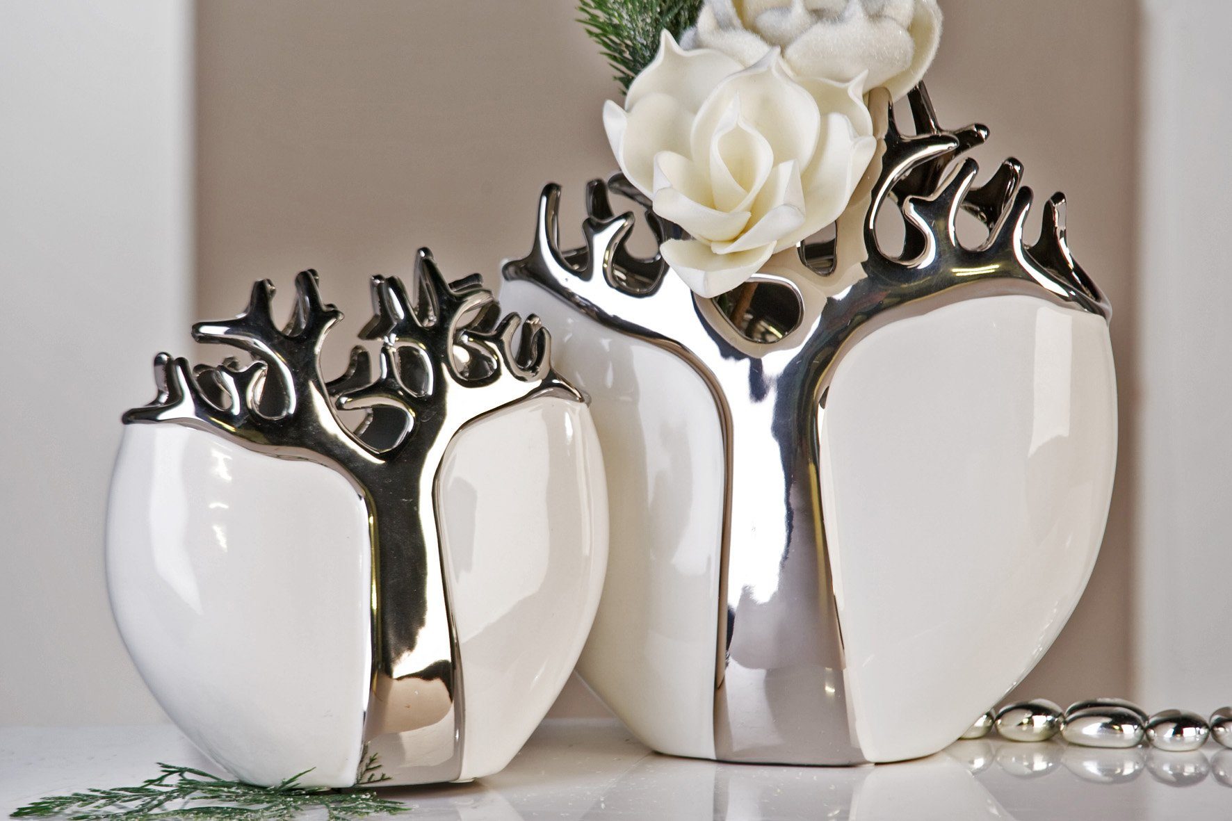 GILDE Dekovase Tree (1 St), Keramik, Baum-Design, 21 cm hoch günstig online kaufen