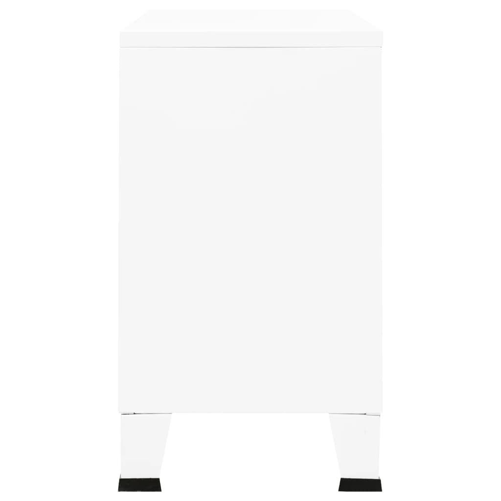 furnicato Sideboard Industrial Weiß 105x35x62 cm Metall und Glas (1 St)