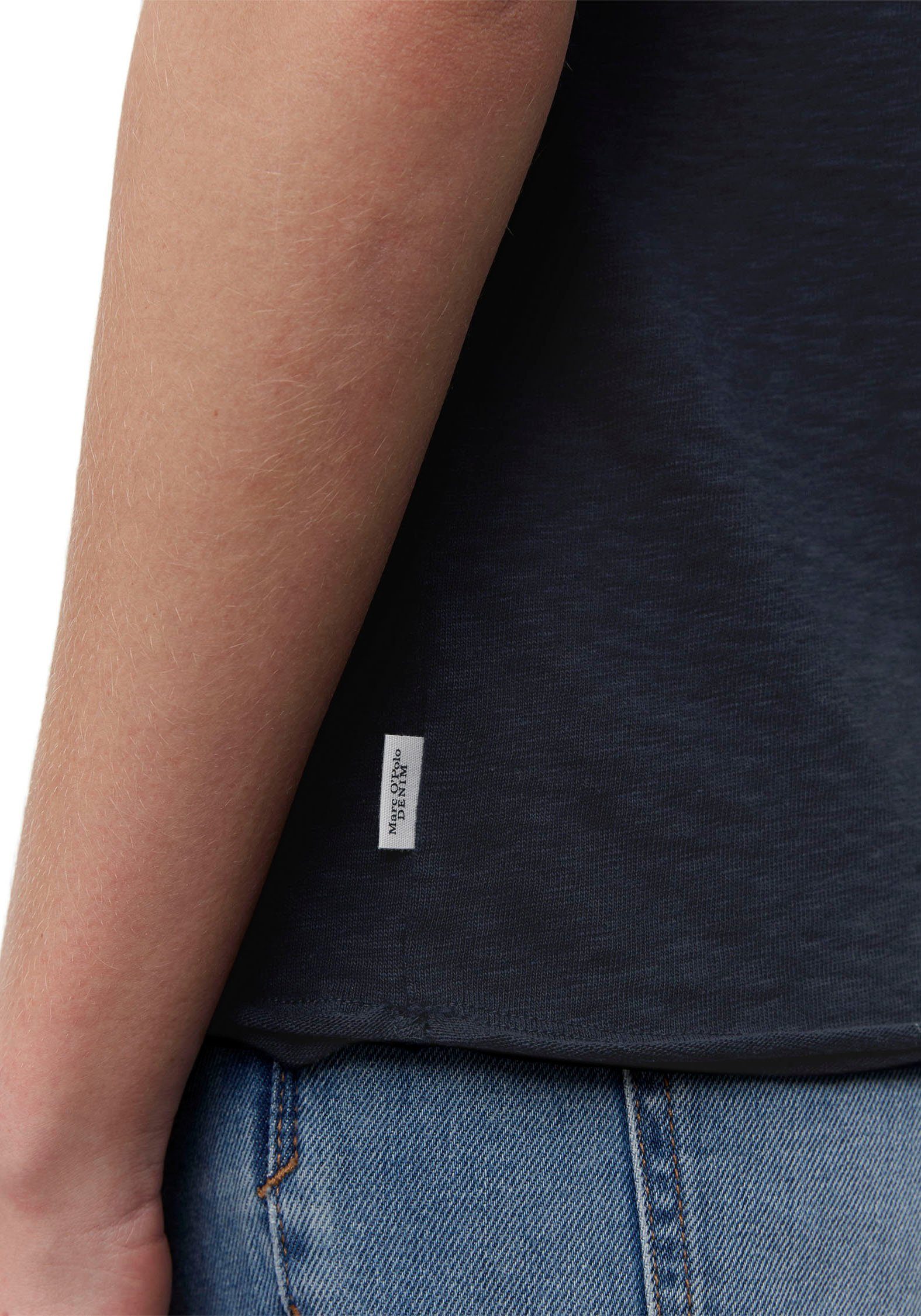 Marc O'Polo DENIM T-Shirt mit abgerundetem V-Neck günstig online kaufen