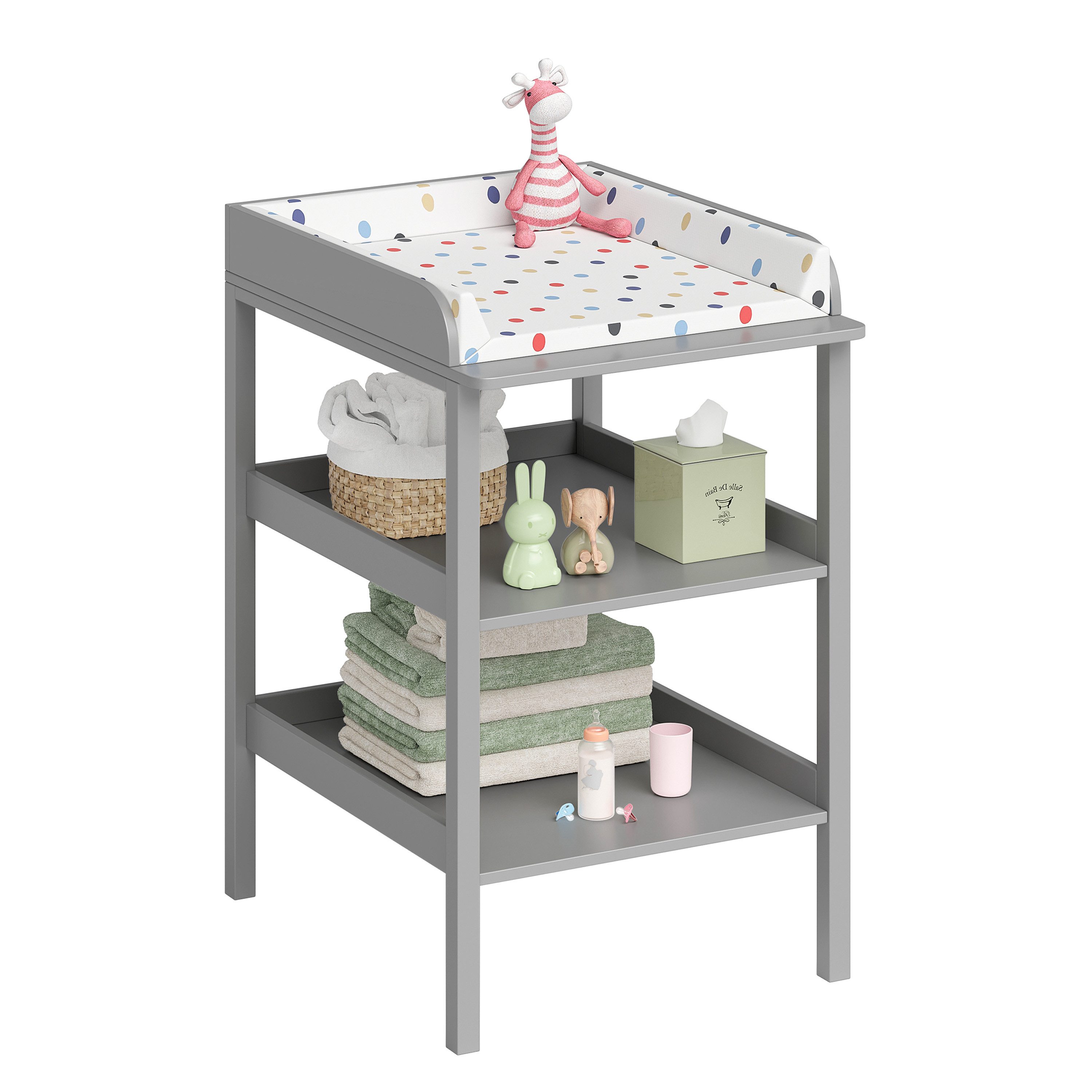 Bellabino Wickeltisch Bani, Wickelregal schmal, grau, günstig online kaufen