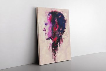 Sinus Art Leinwandbild Heath Ledger Porträt Abstrakt Kunst Schauspieler Legende rote Farbe 60x90cm Leinwandbild