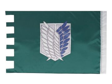 GalaxyCat Fahne Flagge mit Wappen des Aufklärungstrupp für Attack on Titan Fans, (Eine Fahne), Attack on Titan Fahne mit Wappen des Aufklärungstrupp