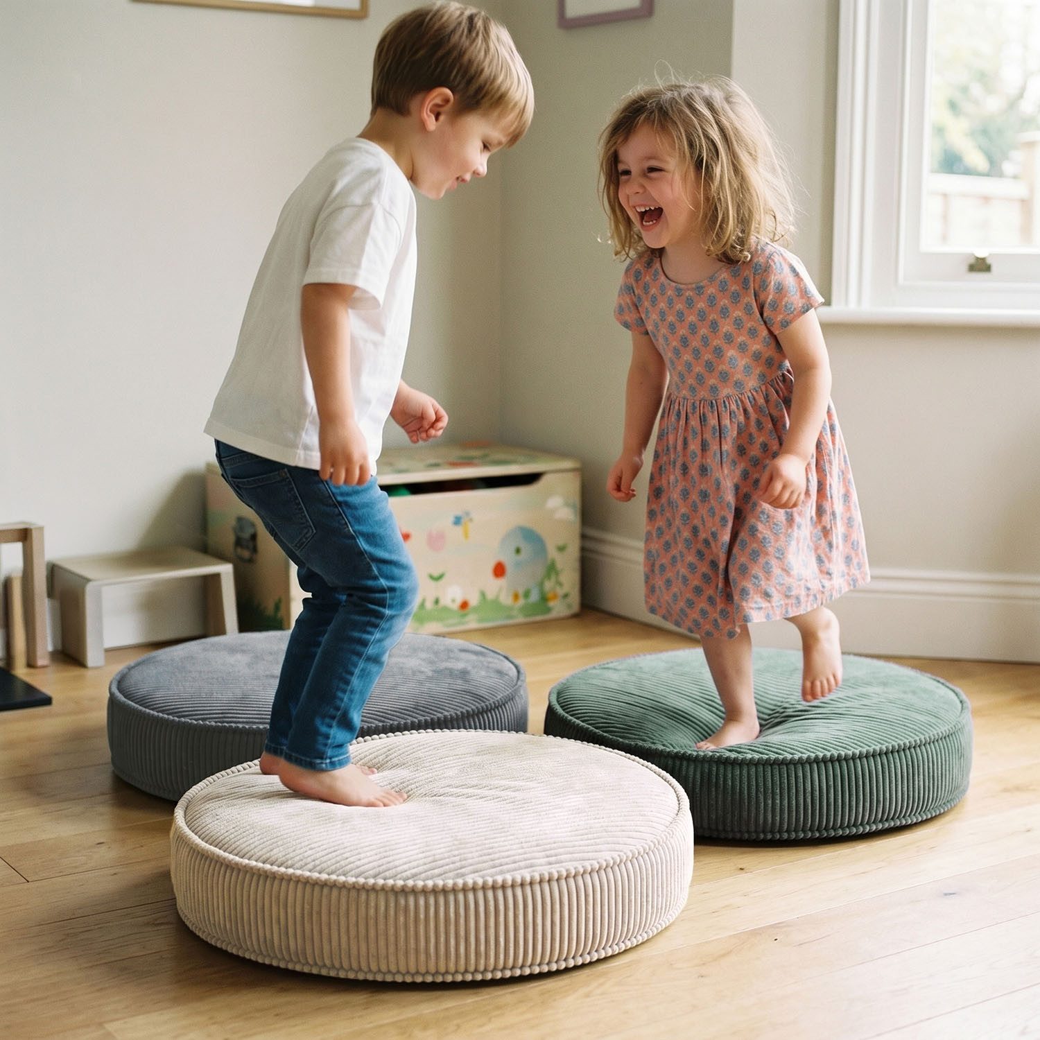 Klappmatratze KM-PF-FLOW-Lx3, KiddyMoon, (Set mit 3 Schaumstoffmodulen), Made in Europe