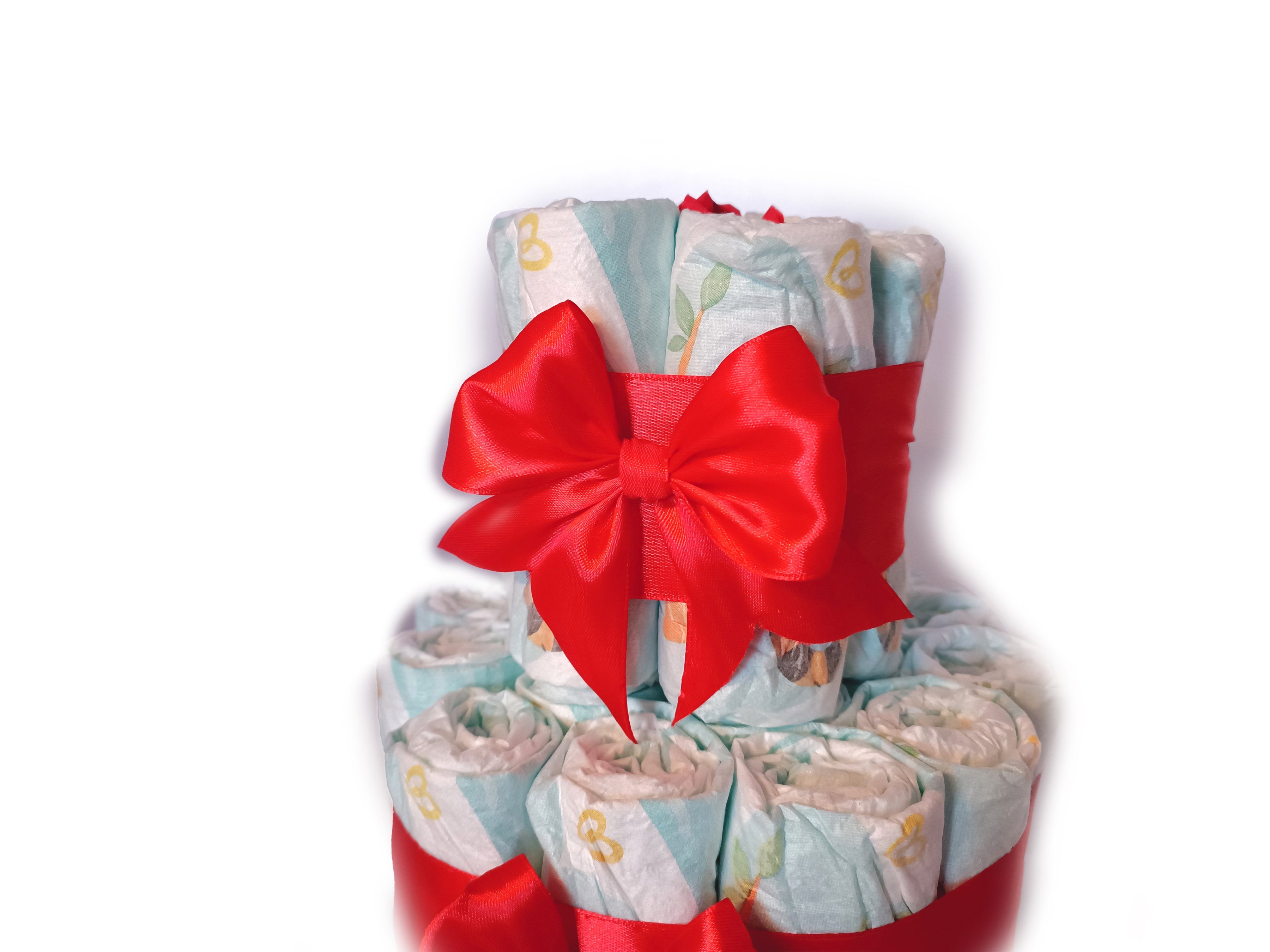 Windeln zur Geschenketorten-Gebhardt Babygeschenk die Windeltorte, klassische, Geburt rot