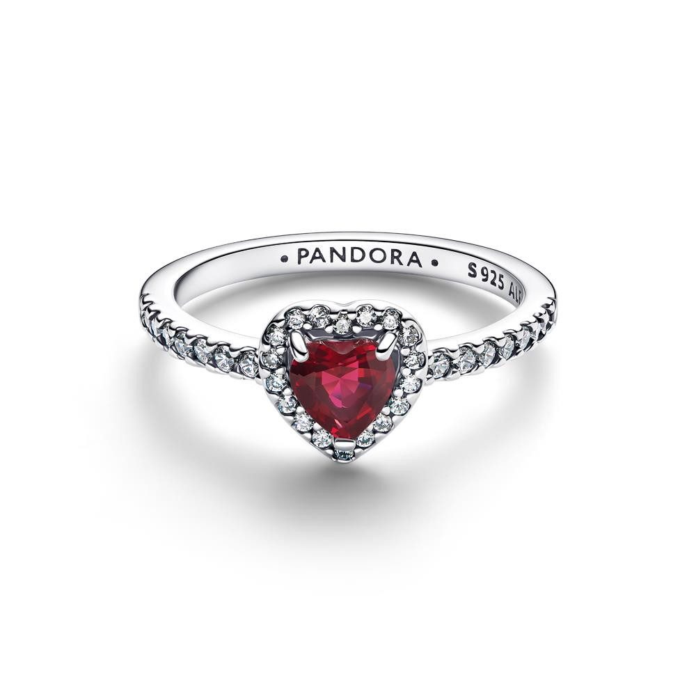 Pandora Fingerring PANDORA Roter Damen Herzring aus Sterlingsilber, Timeless