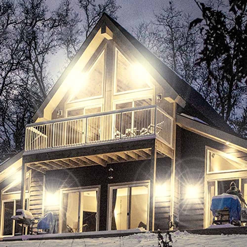 Rosnek LED Flutlichtstrahler 30/60/100W, Warmweiß/Kaltweiß, Wasserdichte, für Hof Garten, LED-Chips, Warmweiß, Weiß, Superhelle Beleuchtung