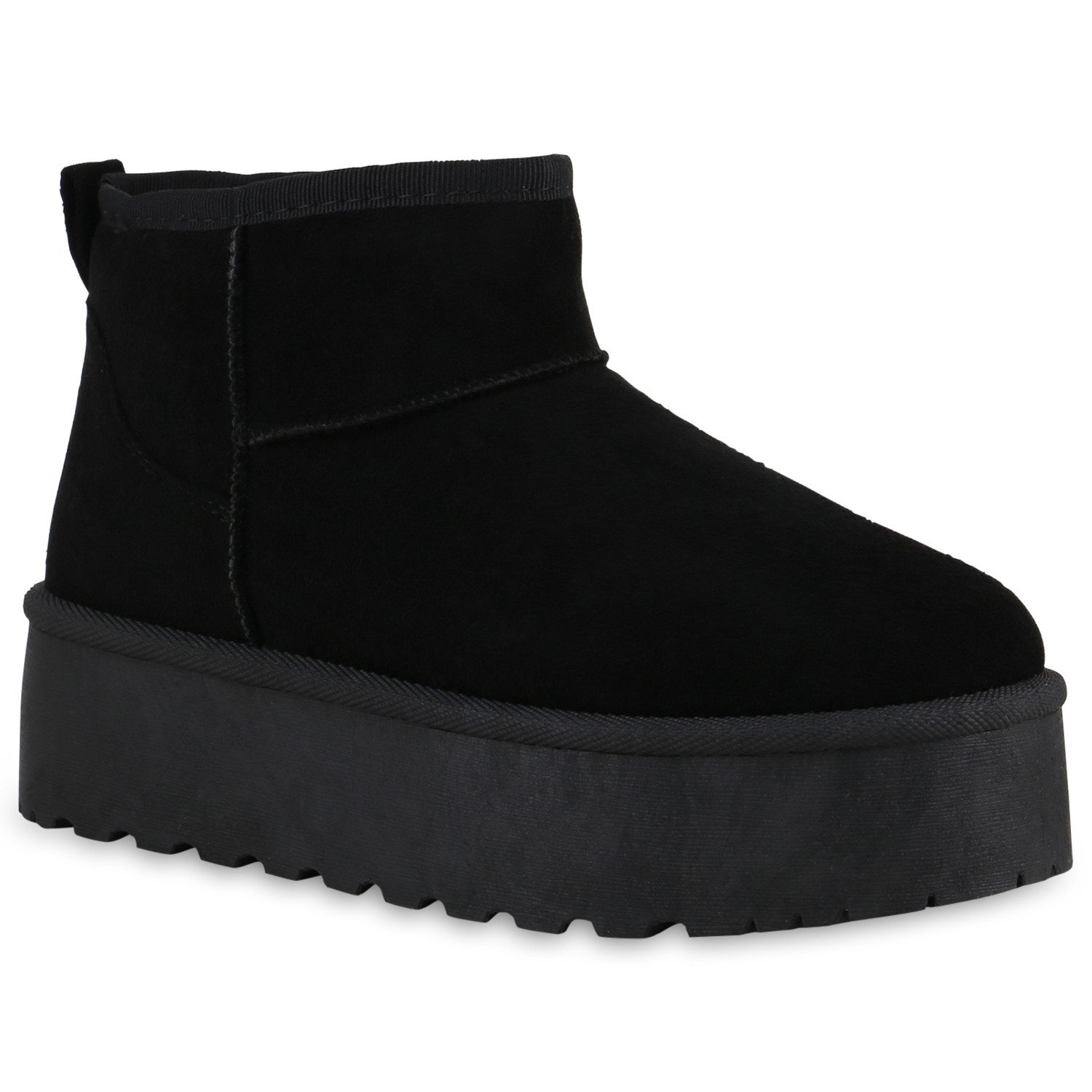 VAN HILL 21387339 EM A1001 Damen Stiefeletten Black 39 Winterstiefelette Damen Warm Gefütterte Winter Boots Bequeme Plateau Vorne