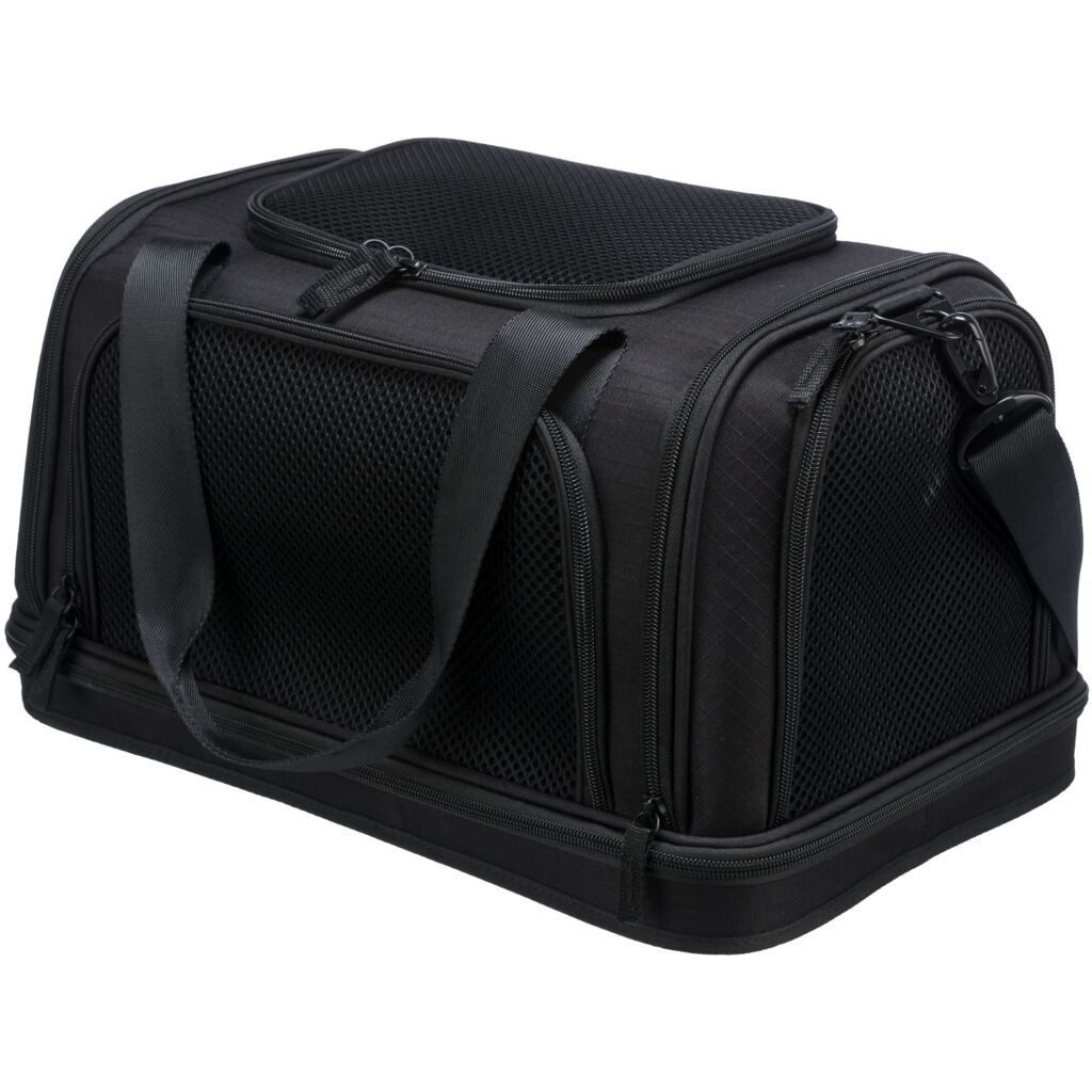 TRIXIE Tiertransporttasche Airline Tasche Plane - schwarz - 28 × 25 × 44 cm