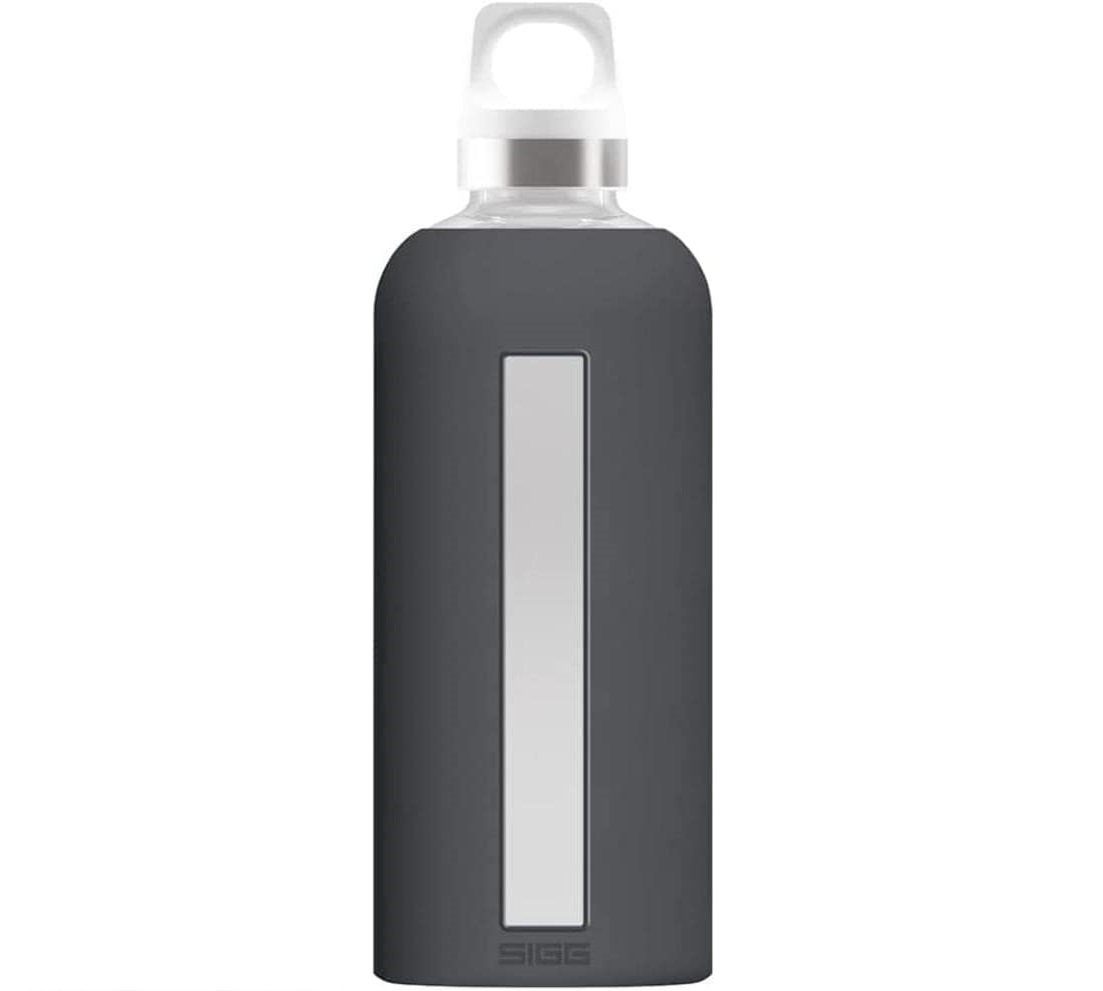 Sigg Trinkflasche Star Trinkflasche Glasflasche Silikonhülle 0.85 L Shade Grau