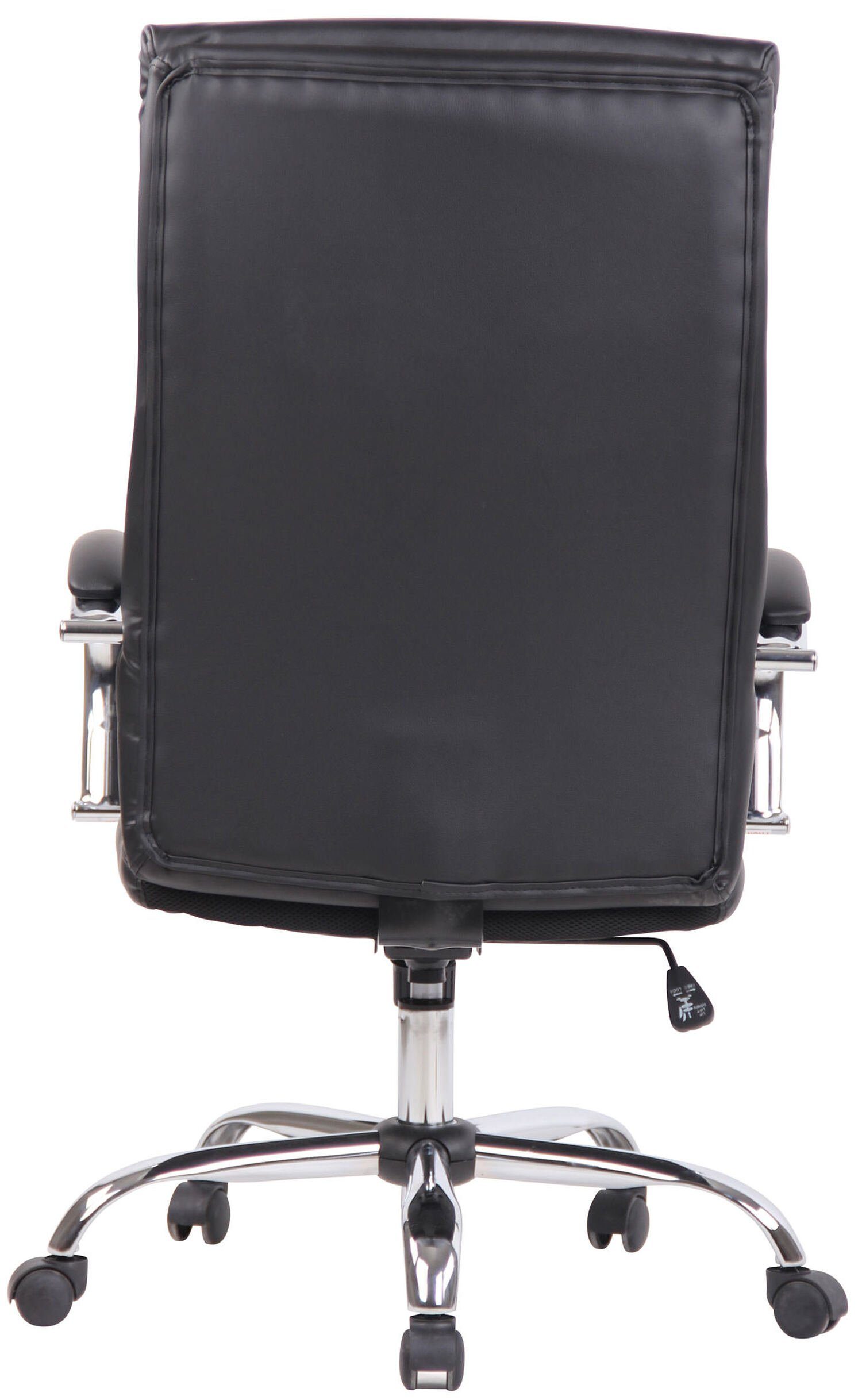 bequemer Bürostuhl mit TPFLiving Kunstleder Bradley Gestell: Drehstuhl, - (Schreibtischstuhl, Sitzfläche: geformter Chefsessel, chrom Rückenlehne ergonomisch schwarz Gamingstuhl), Metall