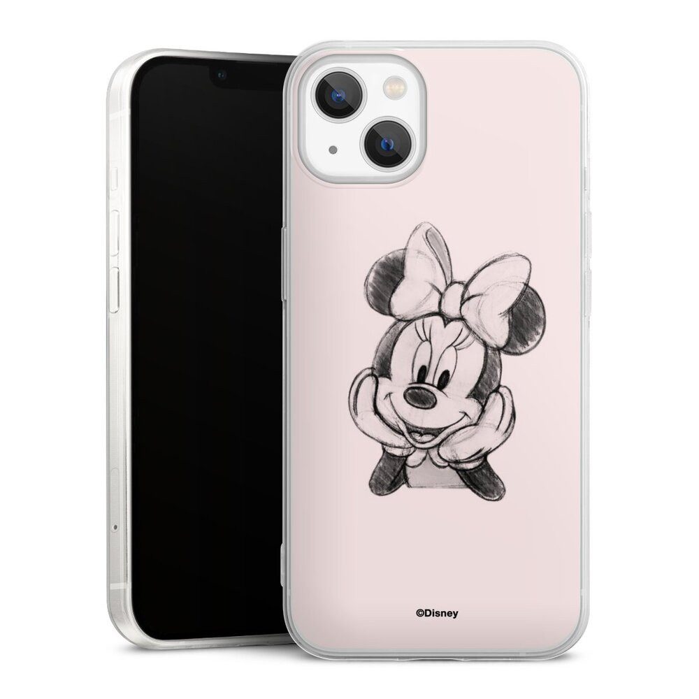 DeinDesign Handyhülle Minnie Mouse Offizielles Lizenzprodukt Disney Minnie Posing Sitting, Apple iPhone 13 Slim Case Silikon Hülle Ultra Dünn Schutzhülle