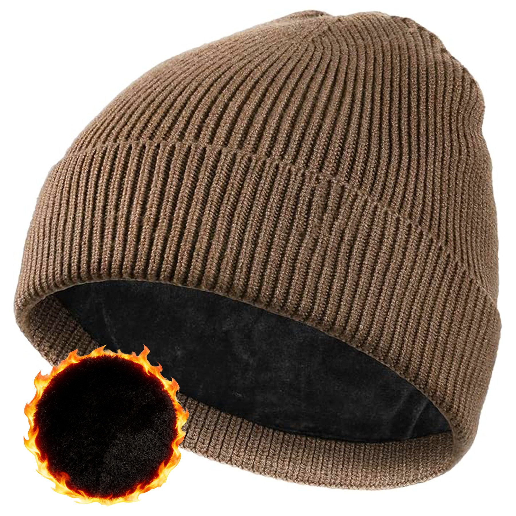 Strickmütze Beanie Mütze, Unisex Wintermütze, Dehnbar & Weich, Thermo Beanie