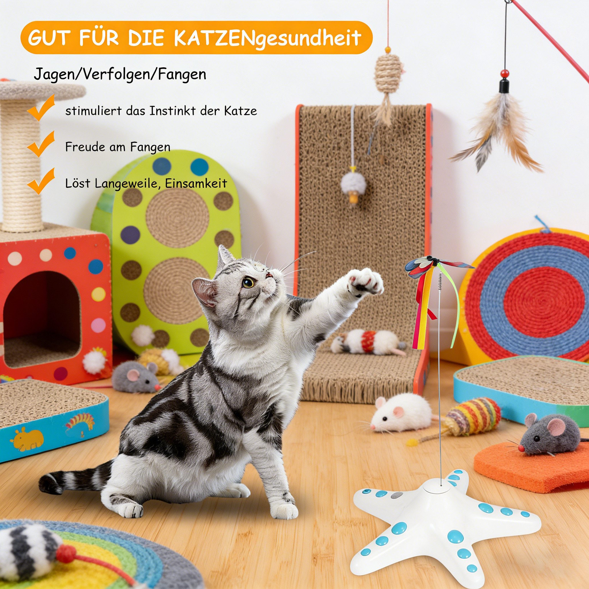 BlingBin Tier-Intelligenzspielzeug Katzenspielzeug mit Schmetterling, Inter günstig online kaufen