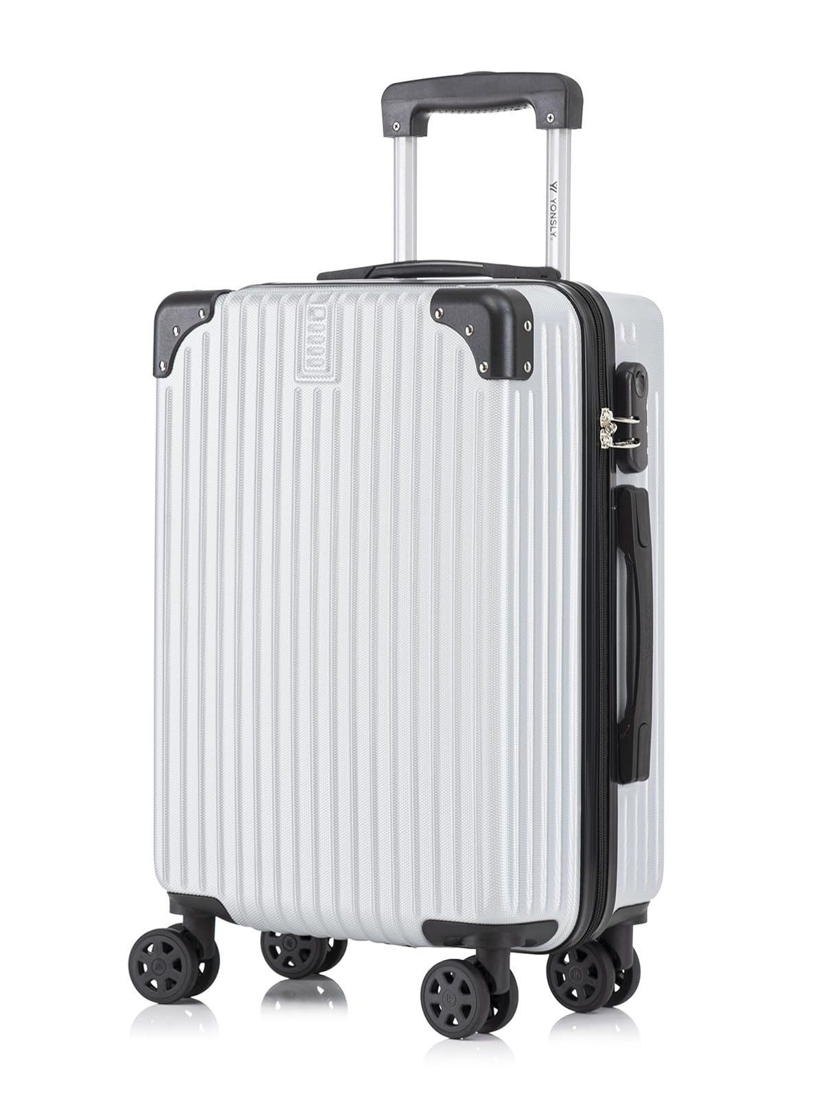 YONSLY Hartschalen-Trolley Reisekoffer ABS Hartschalen Trolley, Rollkoffer Handgepäck, 4 Rollen, Sicherheitsschloss, Weichem Gummigriff,56/66/76 cm, 45/69/99 L