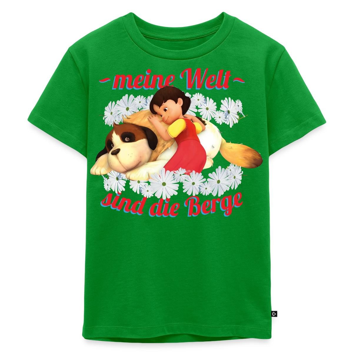 Spreadshirt T-Shirt Heidi Meine Welt Sind Die Berge Spruch Kinder Premium T-Shirt (1-tlg)