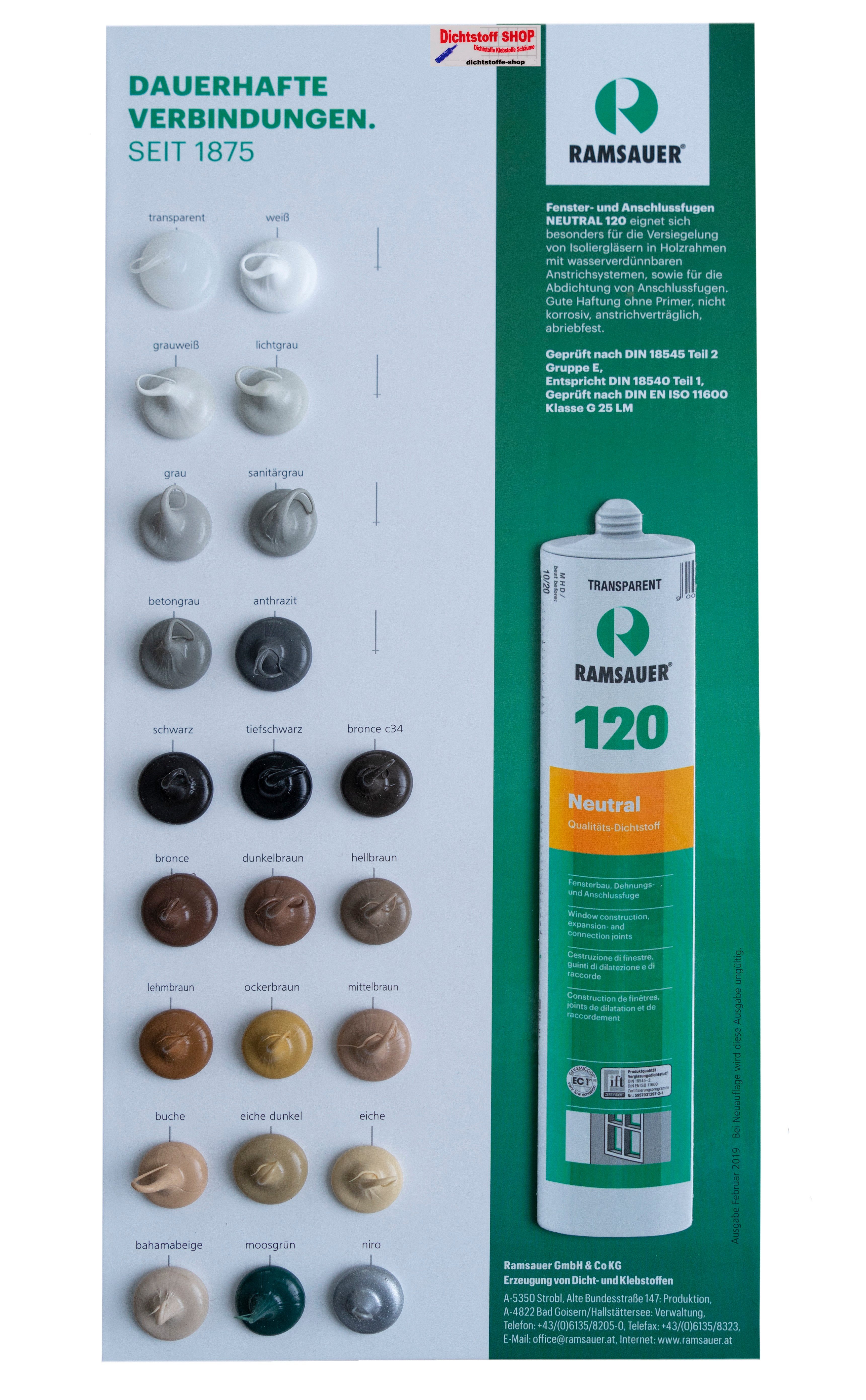 Ramsauer Dichtstoff Ramsauer 120 Neutral Silikon günstig online kaufen