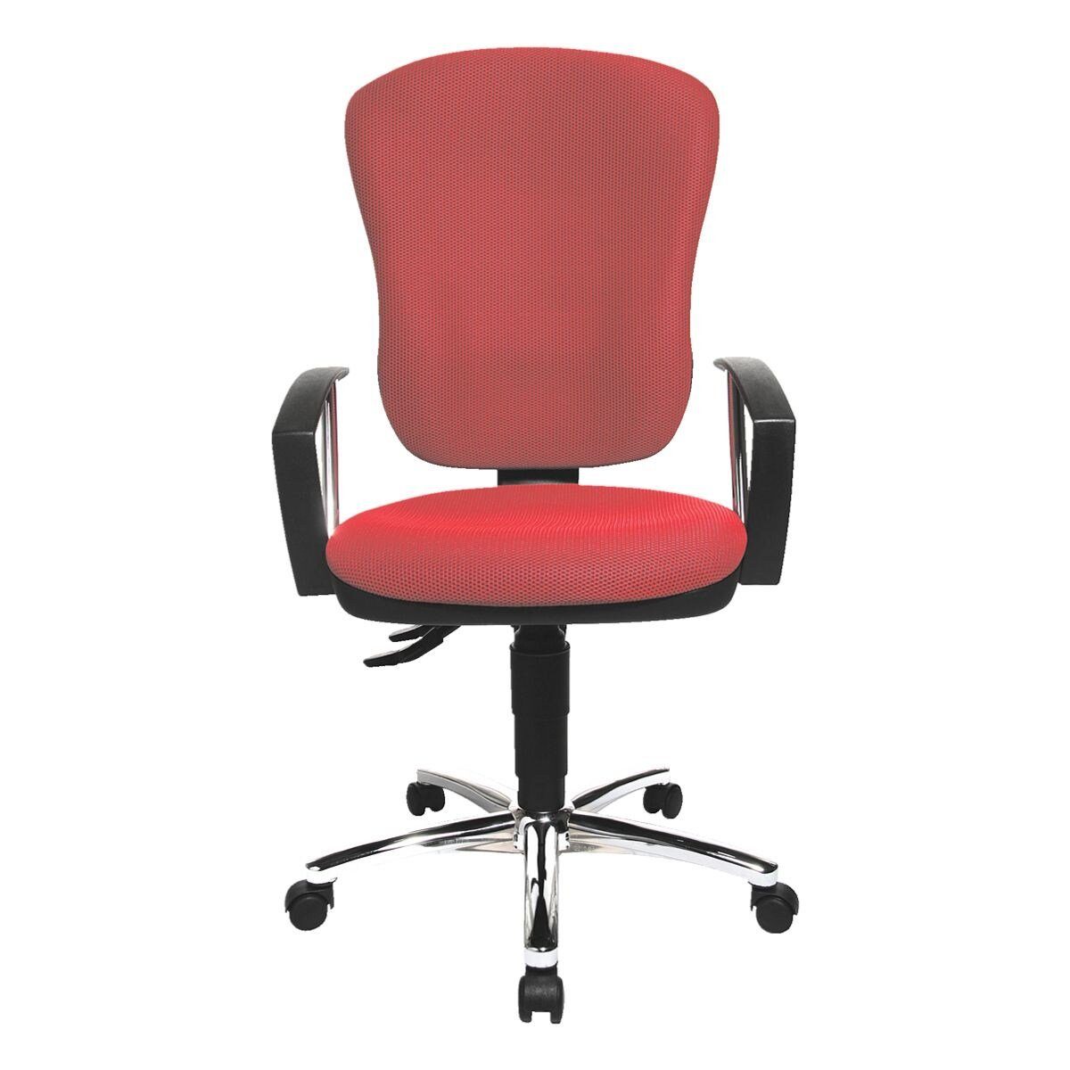 Muldensitz (ohne / TOPSTAR Beckenstütze mit Armlehnen) Point Lehne, Steel 80, Schreibtischstuhl konturgeformter rot