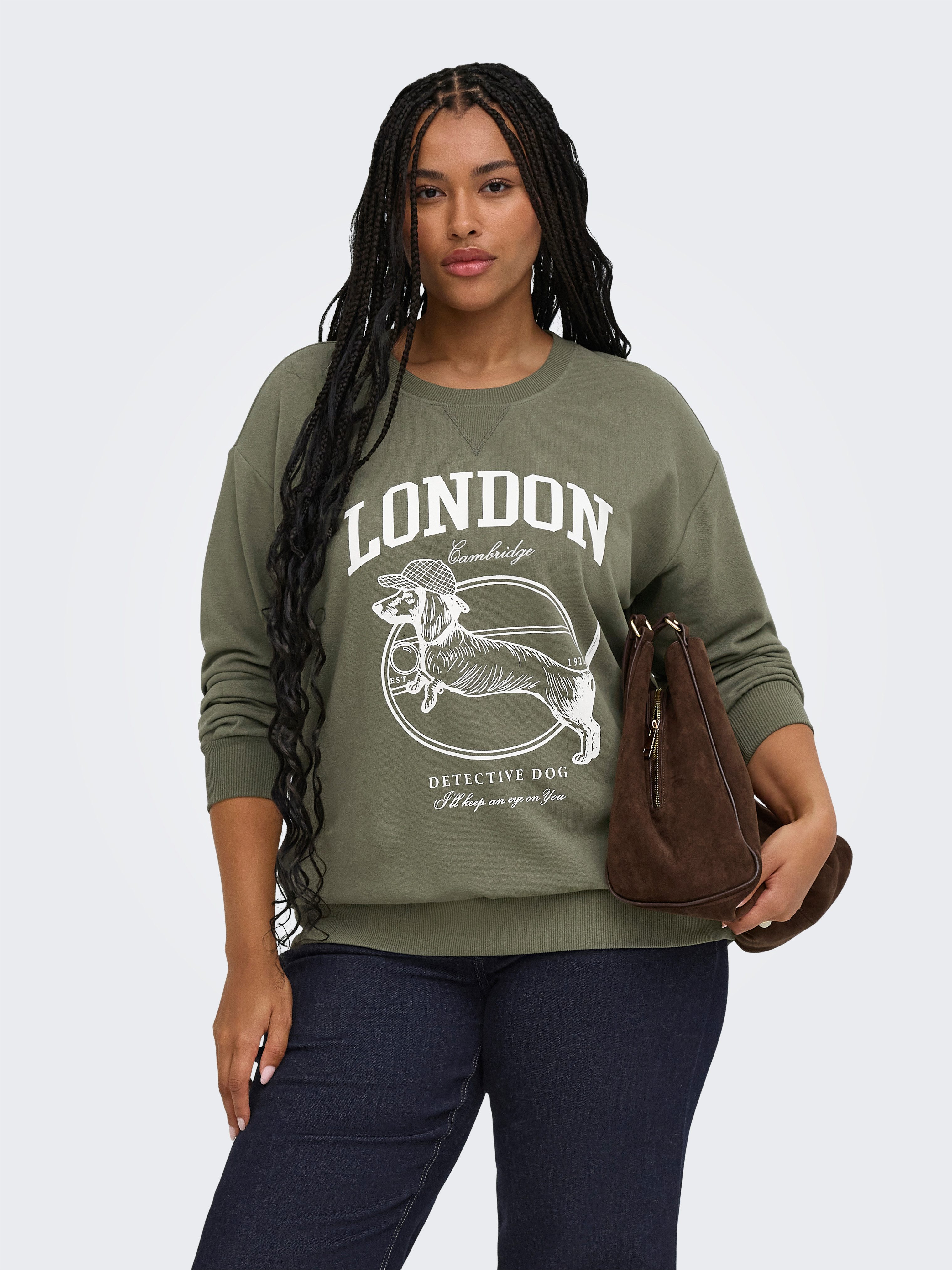 ONLY CARMAKOMA Sweatshirt CARAMELIA LS O-NECK SWEAT JRS Baumwollmischung, regular fit