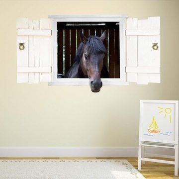 nikima Wandtattoo 126 Pferdekopf im Fenster (PVC-Folie), in 6 vers. Größen