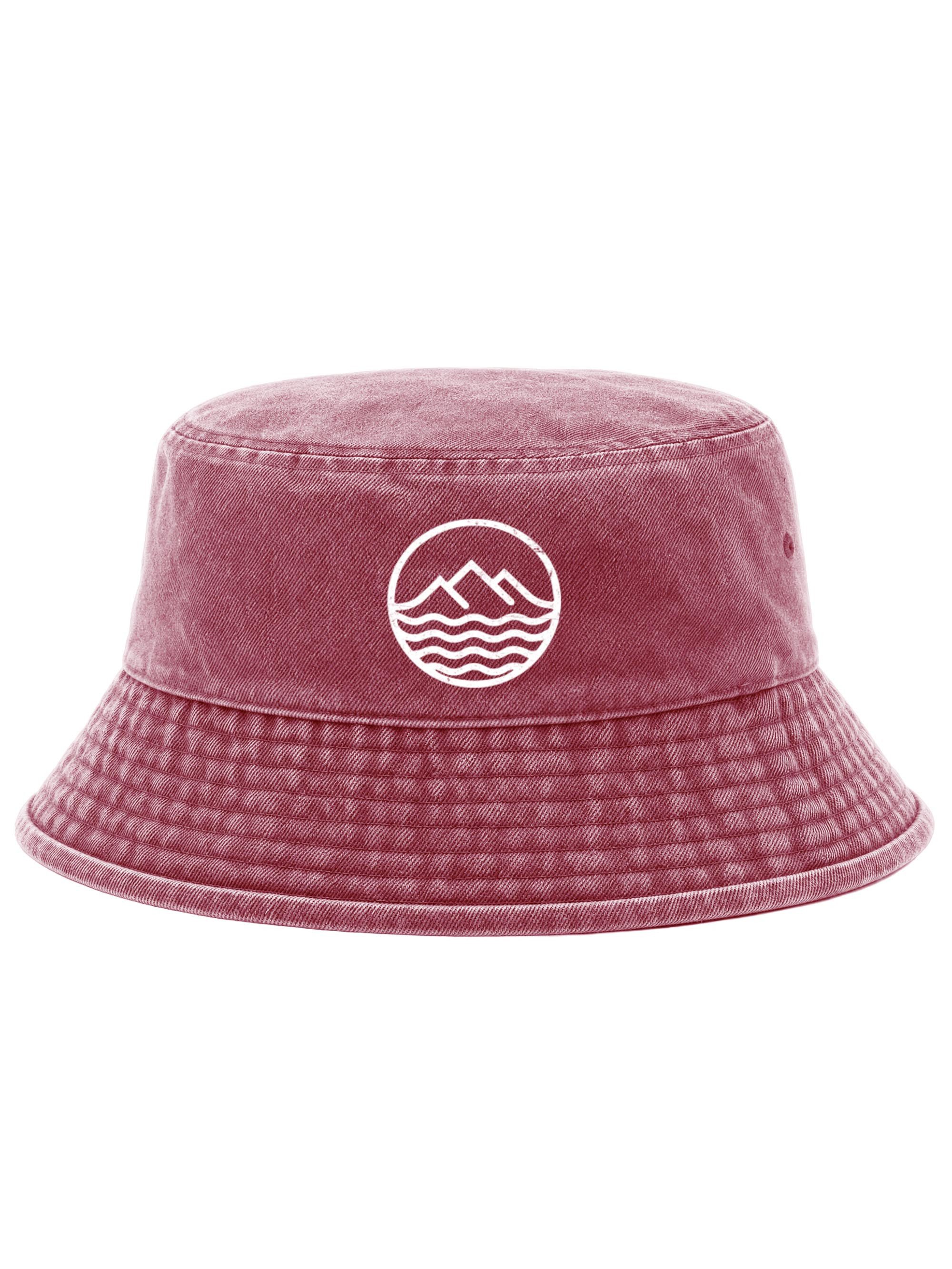 Neverless Fischerhut Anglerhut mit Print Mountain Baumwolle Bucket Hat Neverless®