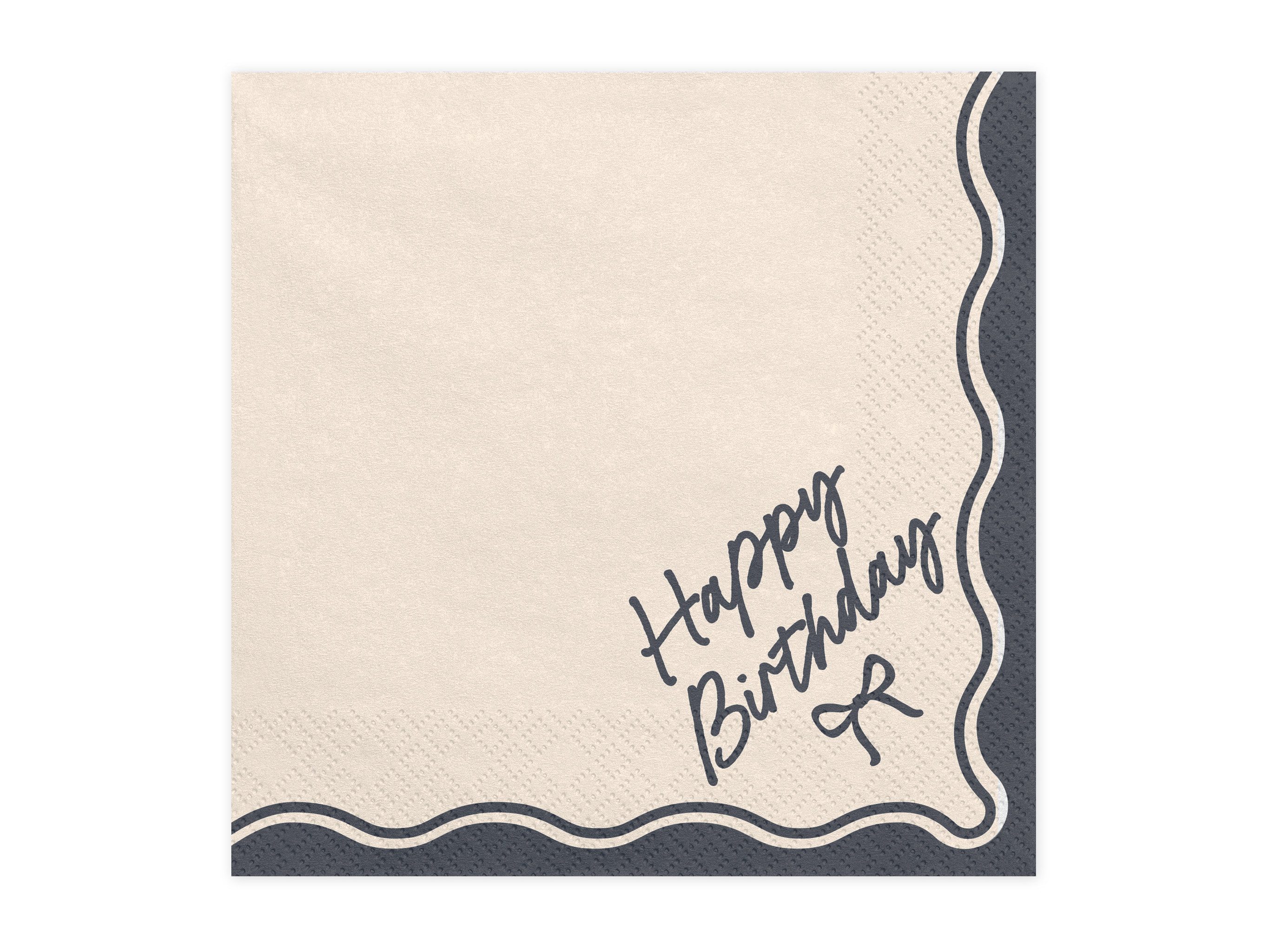 partydeco Papierserviette, Servietten Papier 33x33cm 2-lagig 12 Stück Happy Birthday Motiv