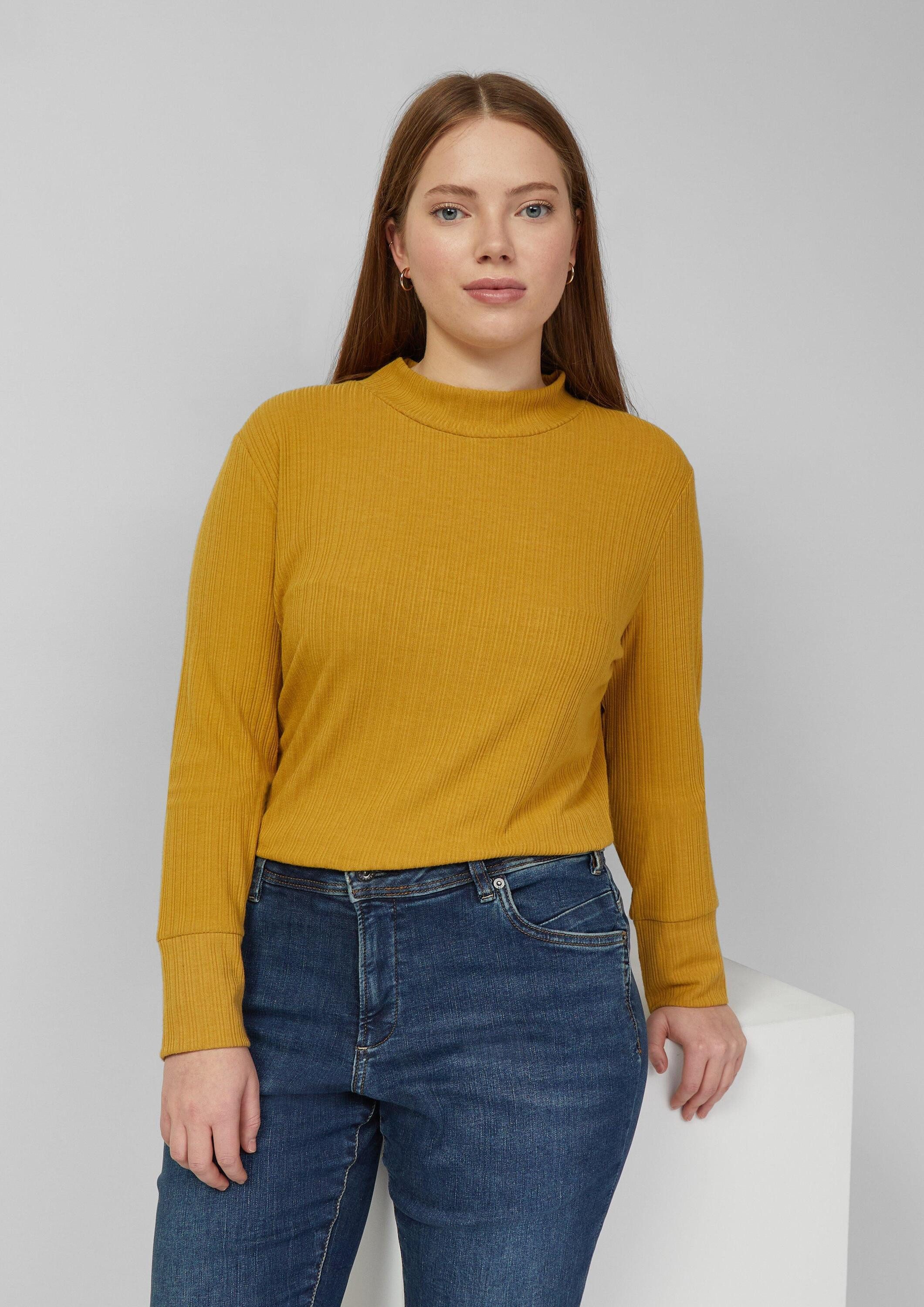 QS Langarmshirt T-Shirt Geripptes Langarmshirt günstig online kaufen