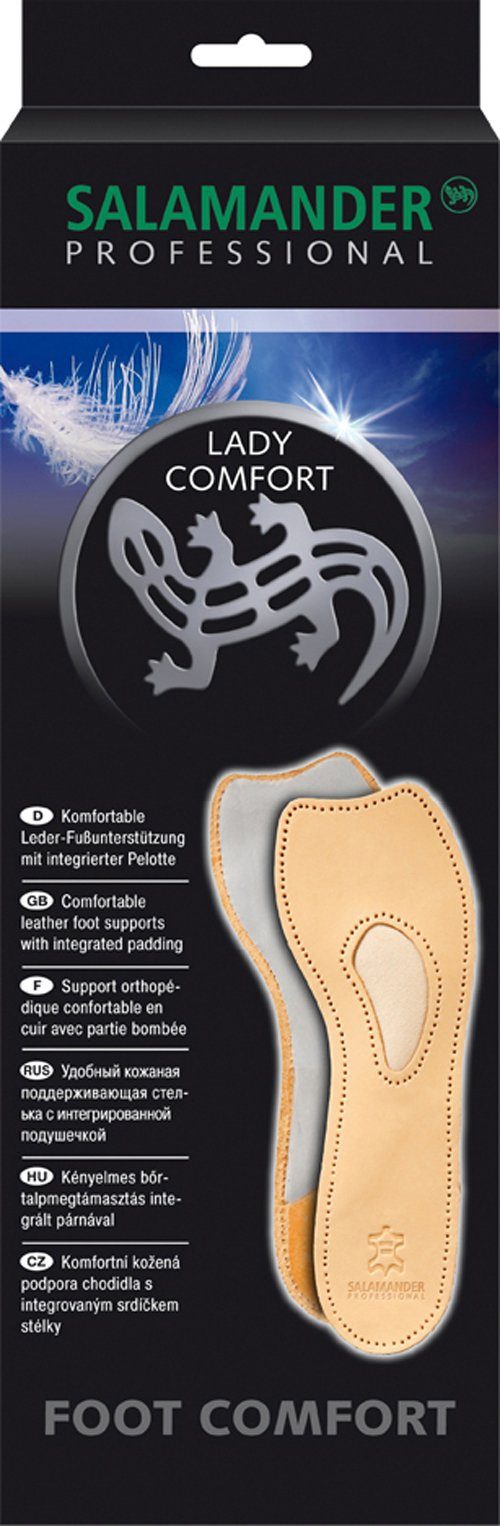 - Lady Integrierter Polsterung Comfort Leder Einlegesohlen Salamander mit Fußunterstützung